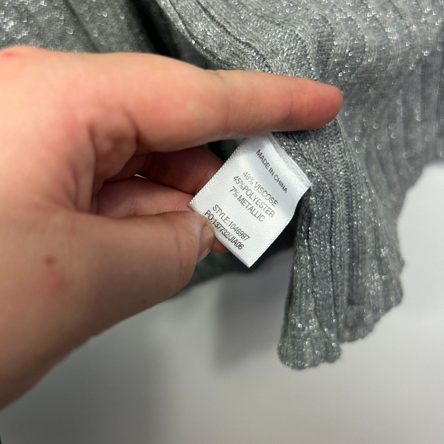 Rockmans Metallic Grey Longline Cardigan Size 14 Large Zipper Pockets