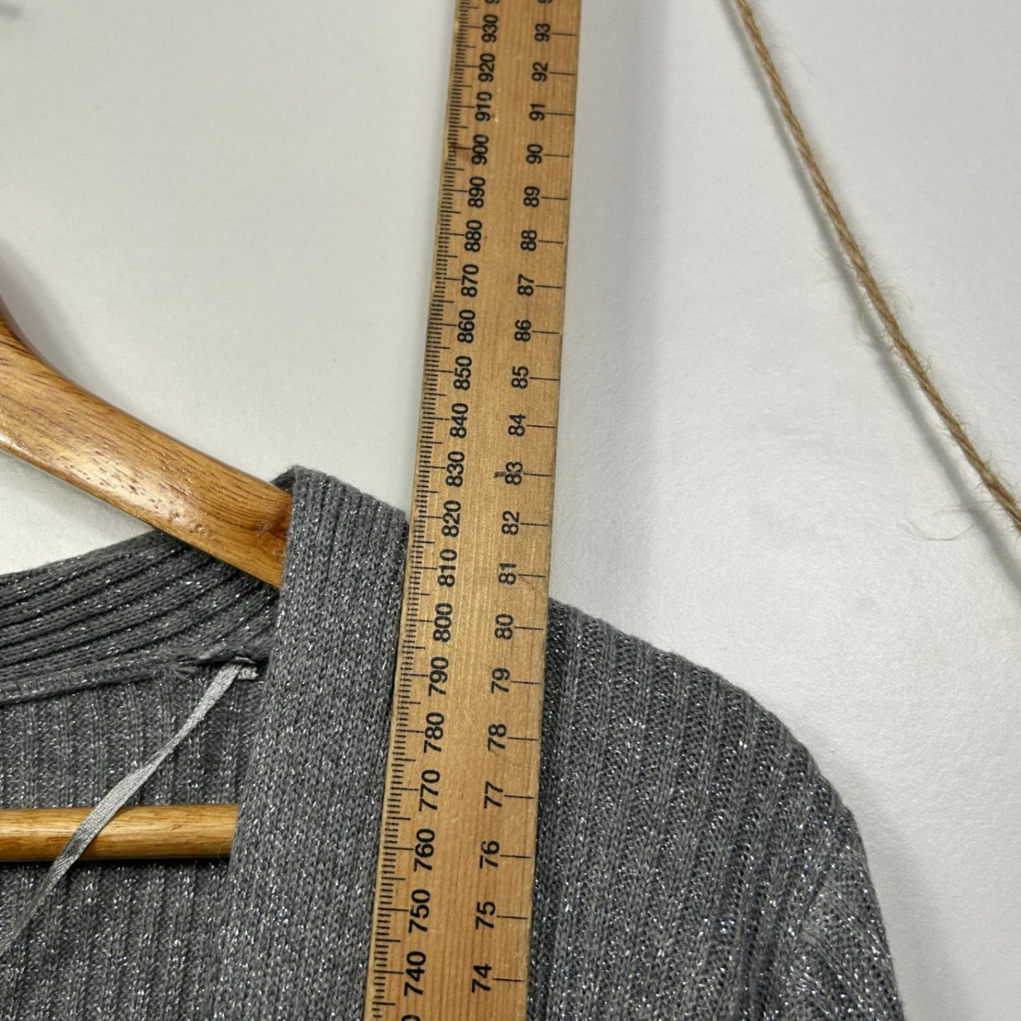 Rockmans Metallic Grey Longline Cardigan Size 14 Large Zipper Pockets