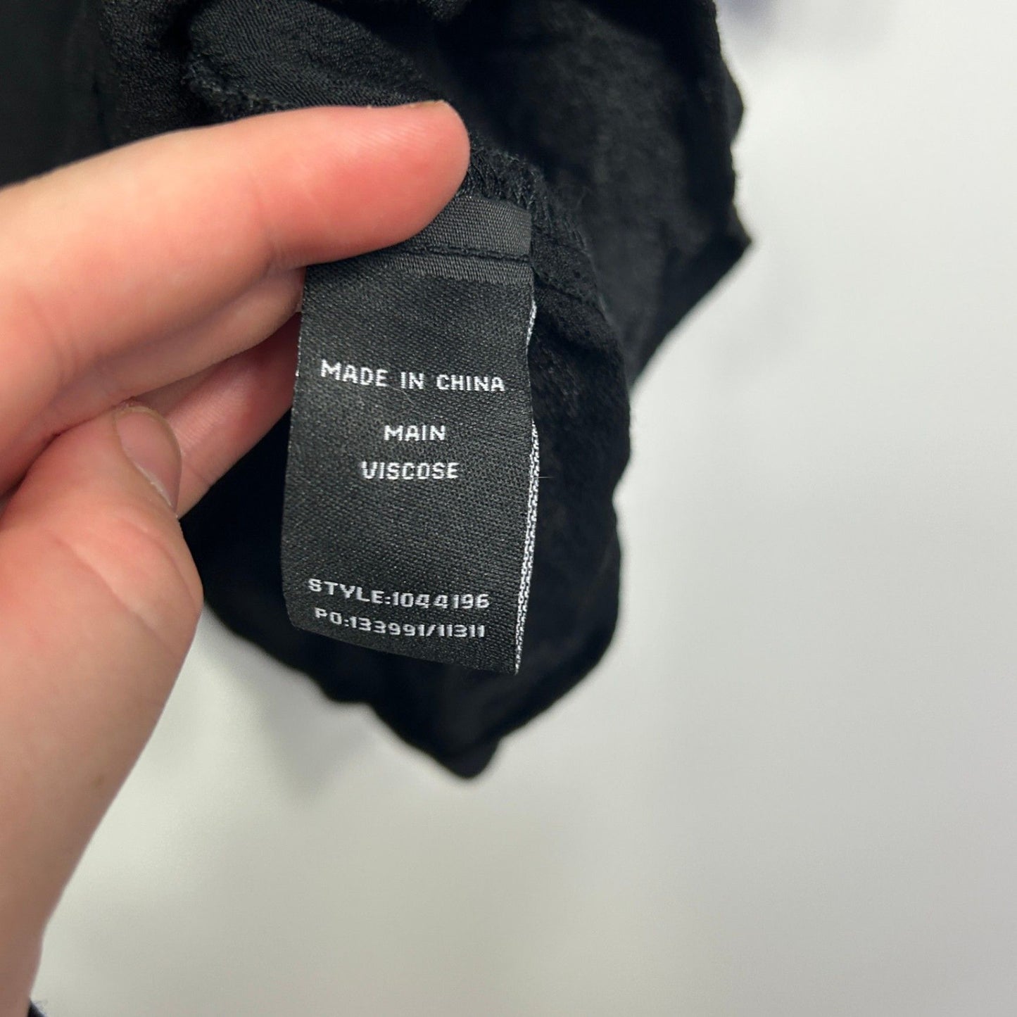 Rockmans Black Viscose Bell Long Sleeve V-NeckTop Blouse Size 20