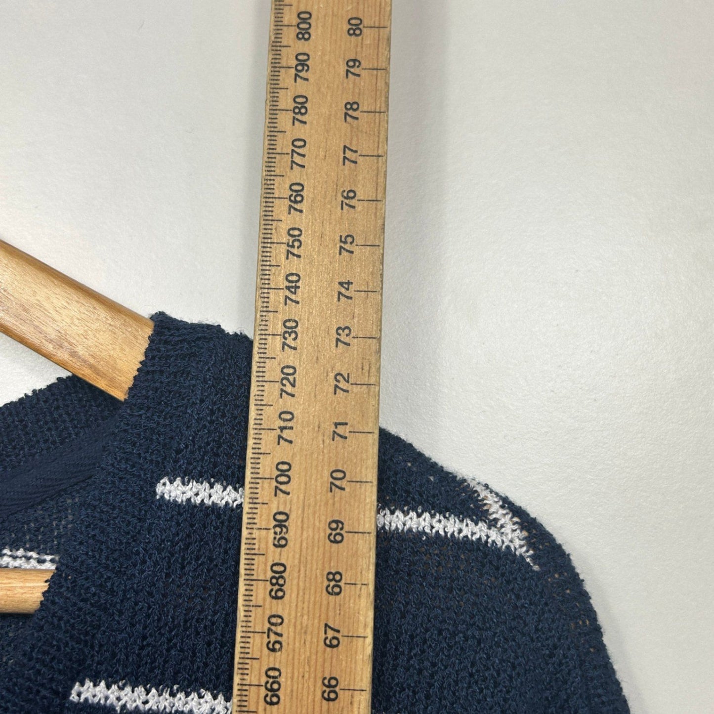 New Target Women's Navy Blue White Striped Short Sleeve Knit Top Size 16