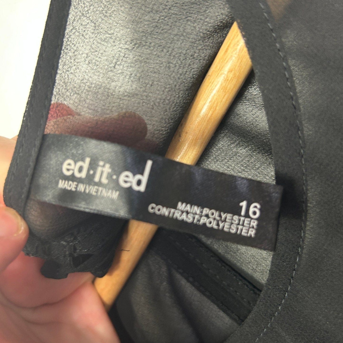 edited Women's Black Sleeveless Hi Low Sheer Overlay Slip Dress Size 16