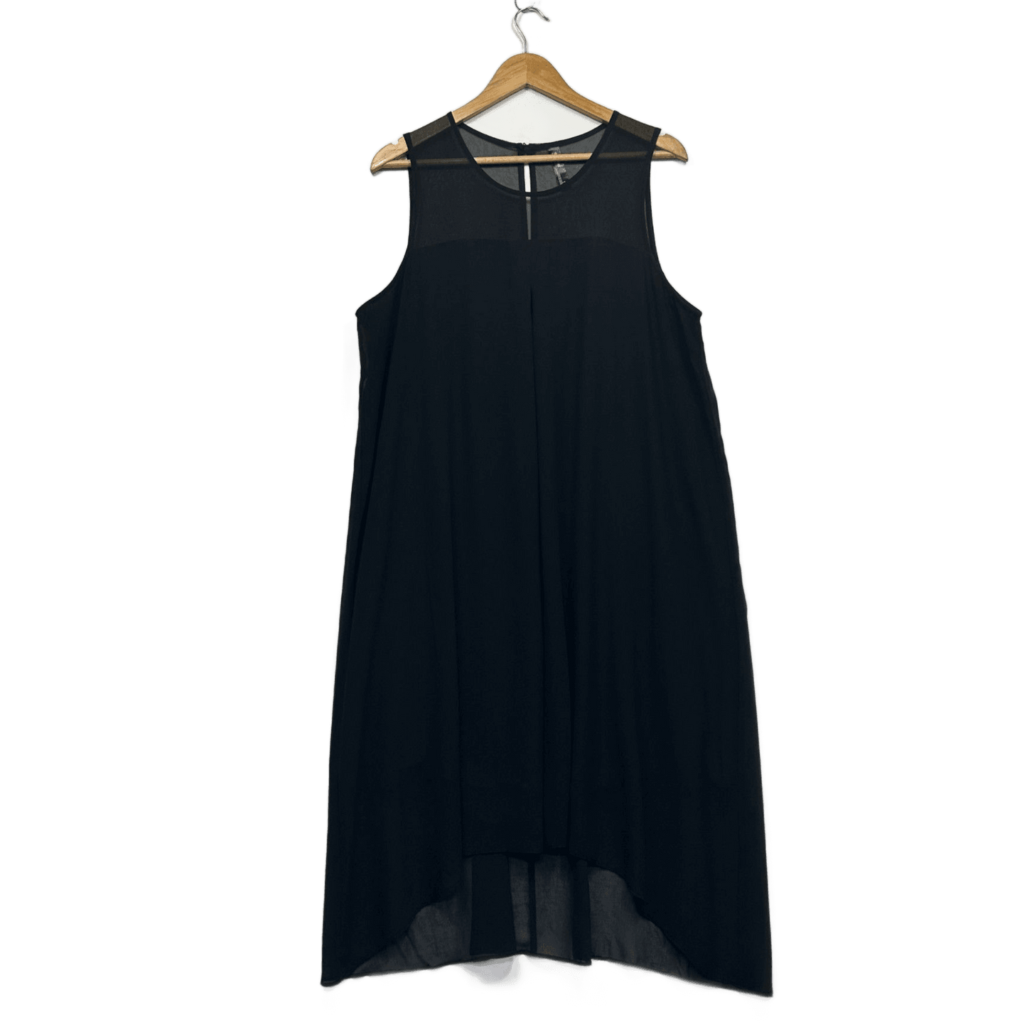 edited Women's Black Sleeveless Hi Low Sheer Overlay Slip Dress Size 16