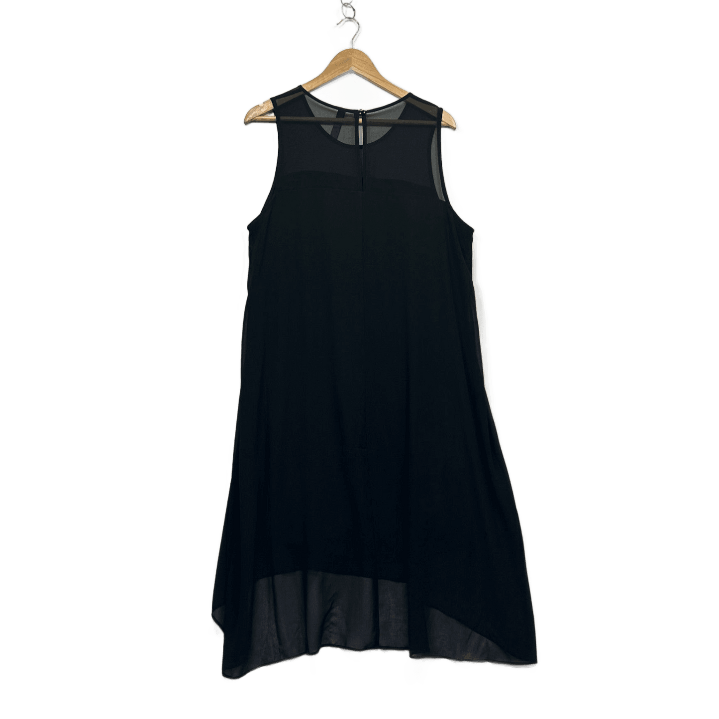 edited Women's Black Sleeveless Hi Low Sheer Overlay Slip Dress Size 16