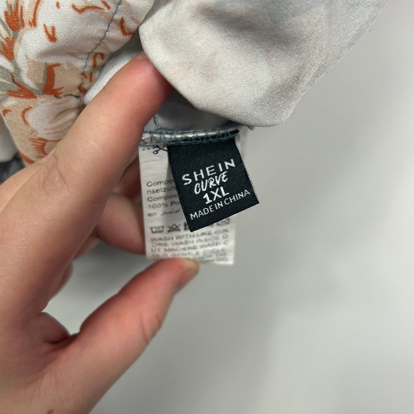 SHEIN Multicoloured  Square Neck Peplum Floral Top Blouse Size 1XL 16