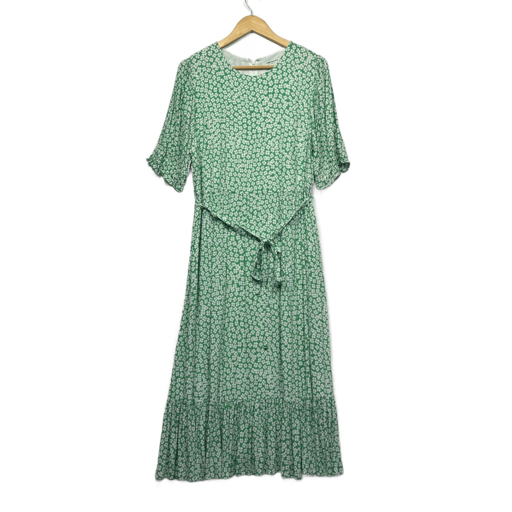 Forever New Green Floral Short Sleeve Maxi Dress Size 16