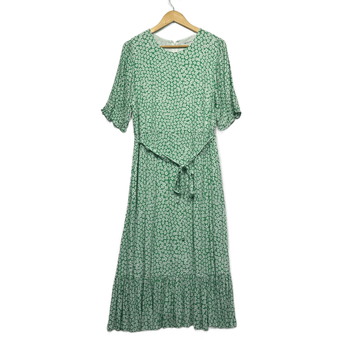 Forever New Green Floral Short Sleeve Maxi Dress Size 16