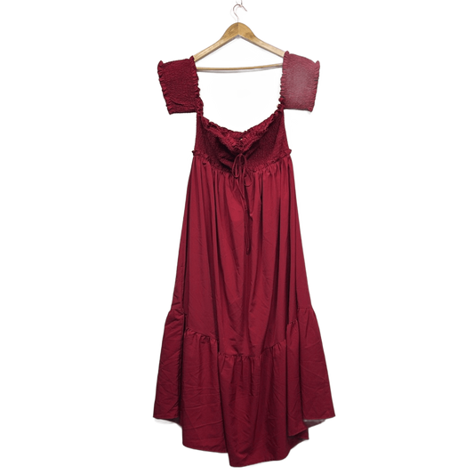 SHEIN Red Short Sleeve Off Shoulder Maxi Dress Size 1XL 16