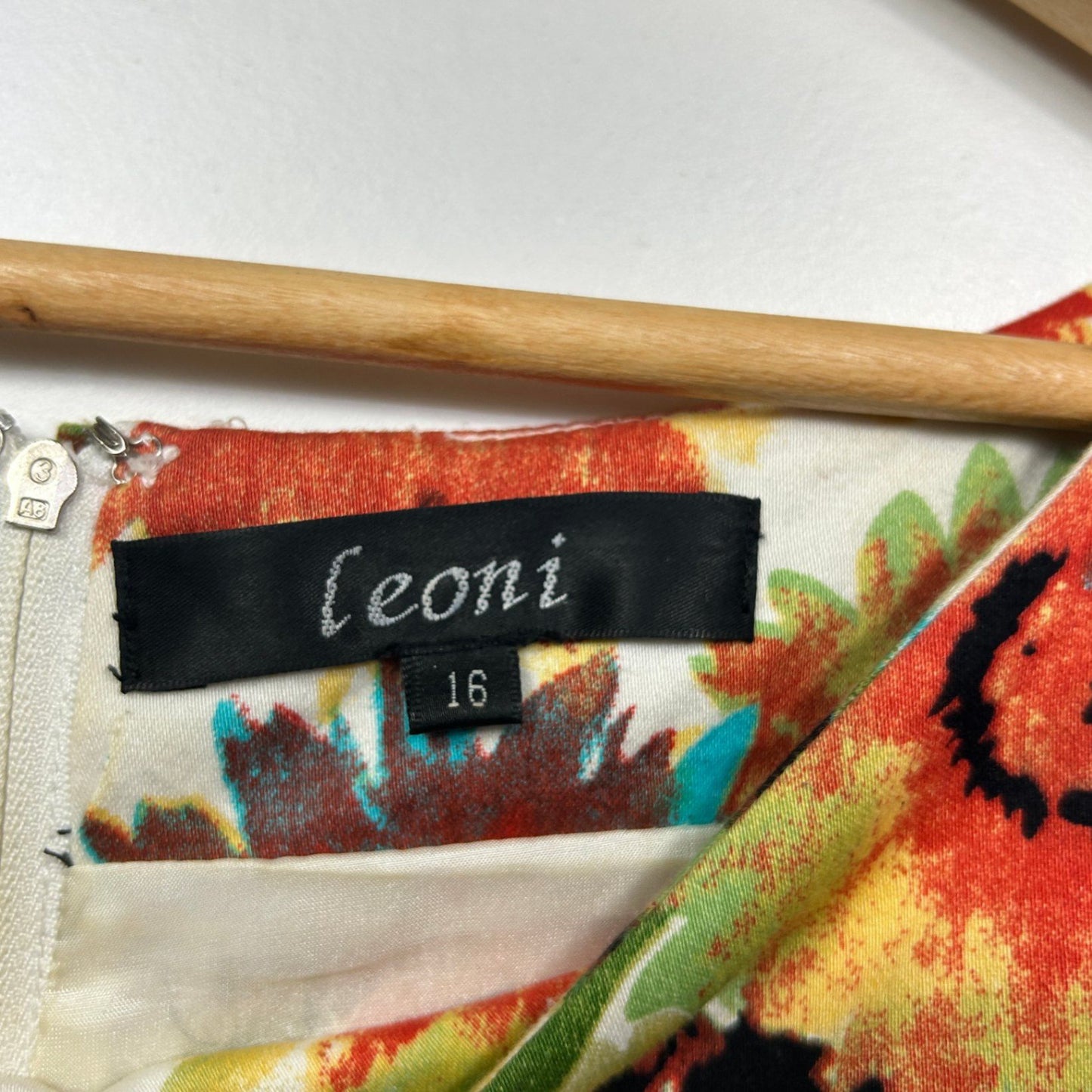 Leoni Multicoloured Knee Length Floral Fit & Flare Dress Size 16