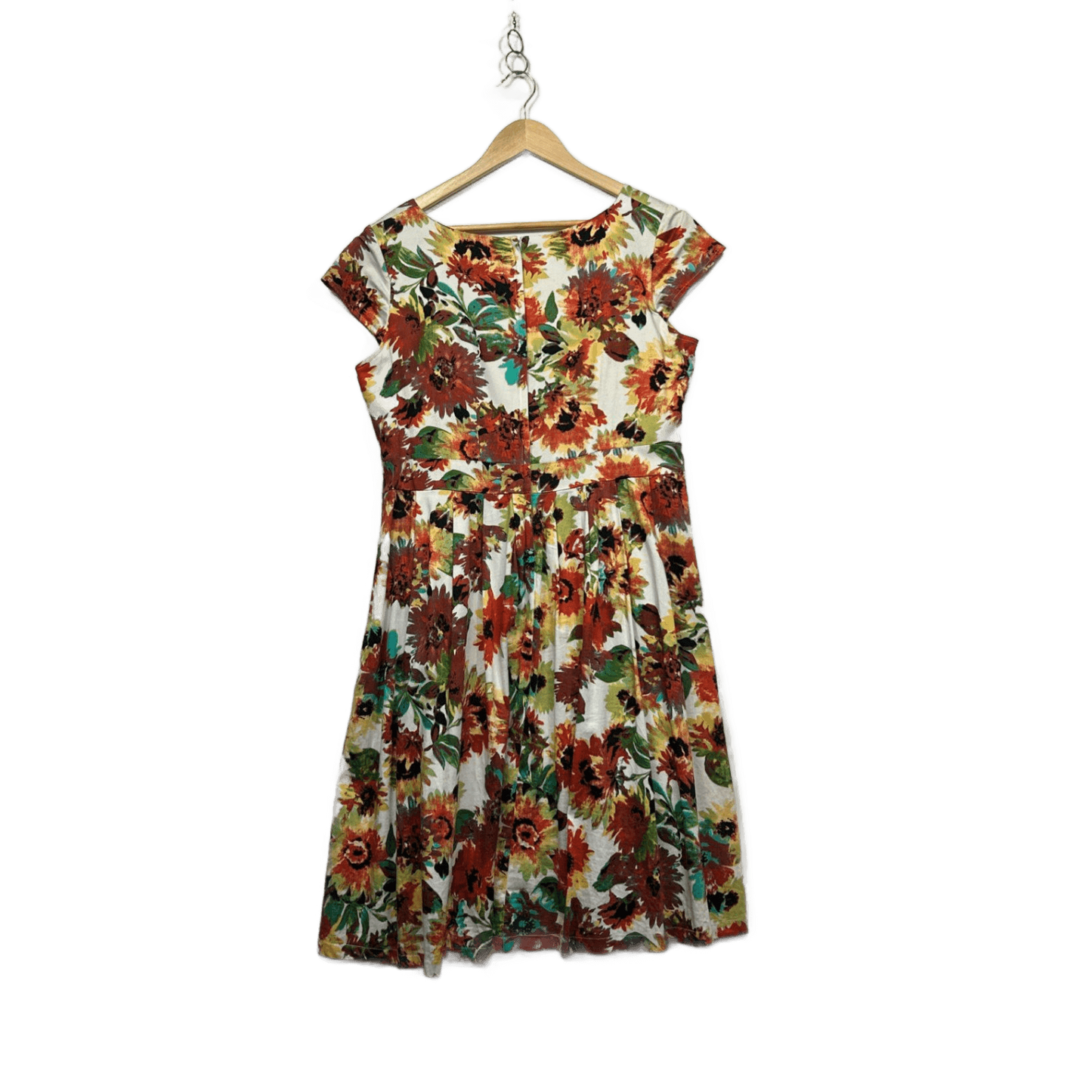 Leoni Multicoloured Knee Length Floral Fit & Flare Dress Size 16