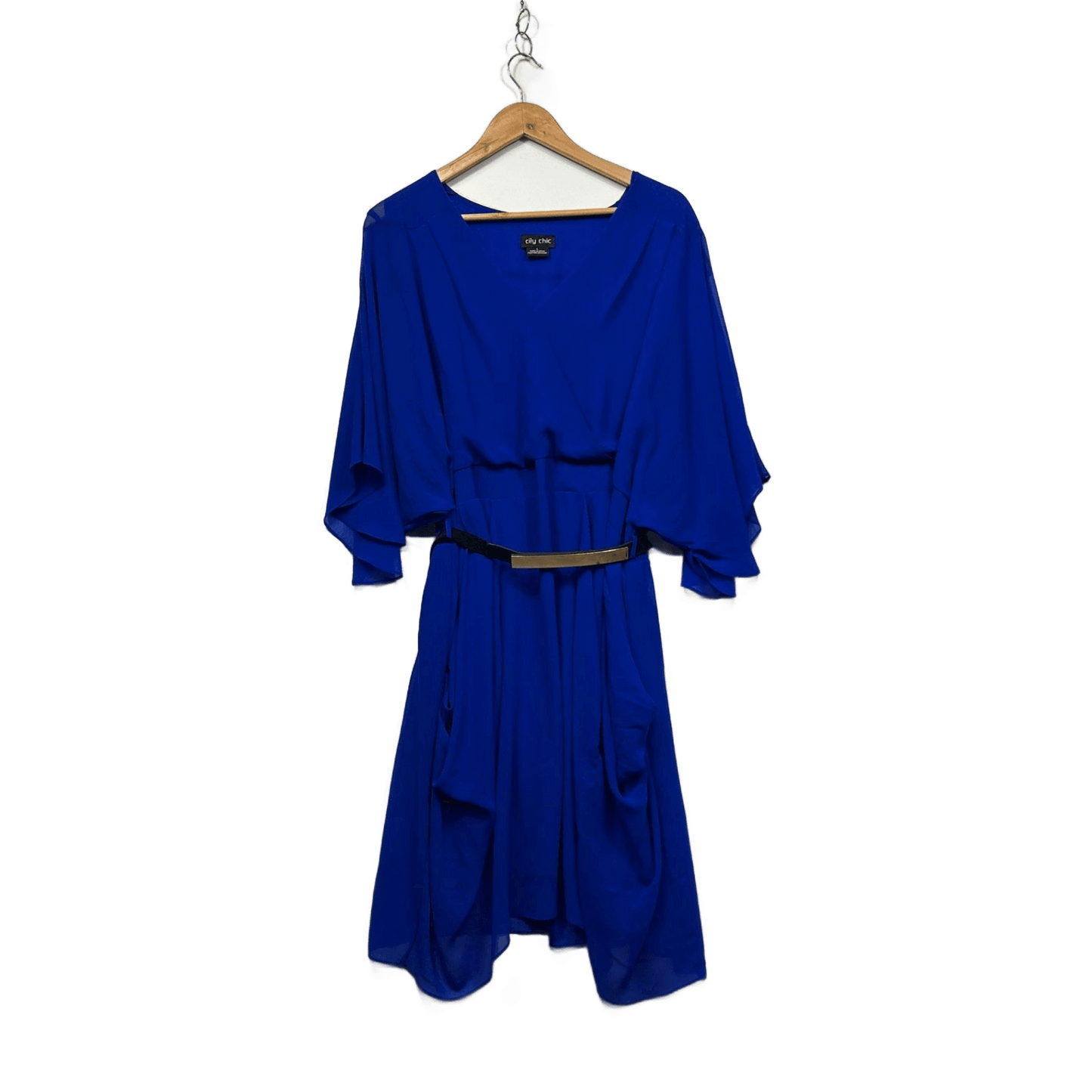 City Chic Womens Blue Batwing Sleeve Dress Size 20 Large Plus