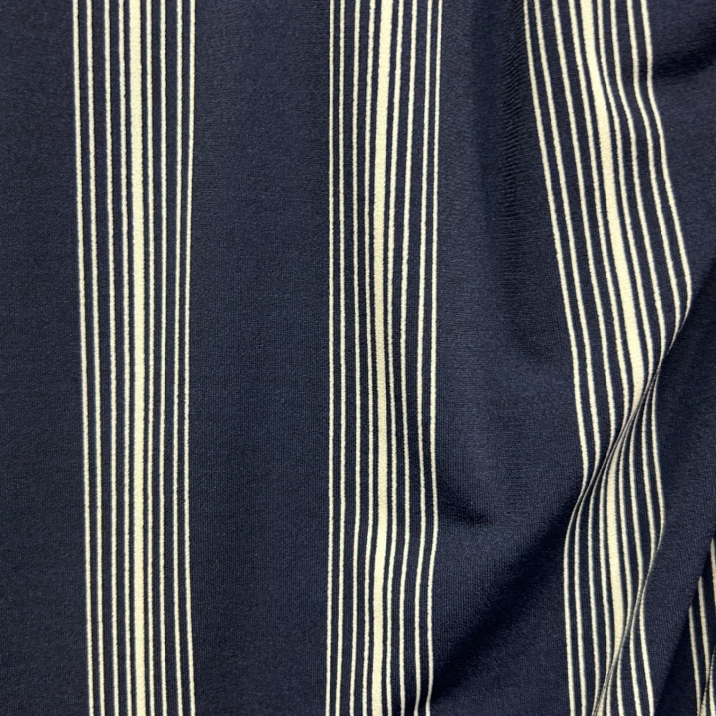 Autograph Navy Long Sleeve Sleeve Faux Wrap Striped Dress Size 14