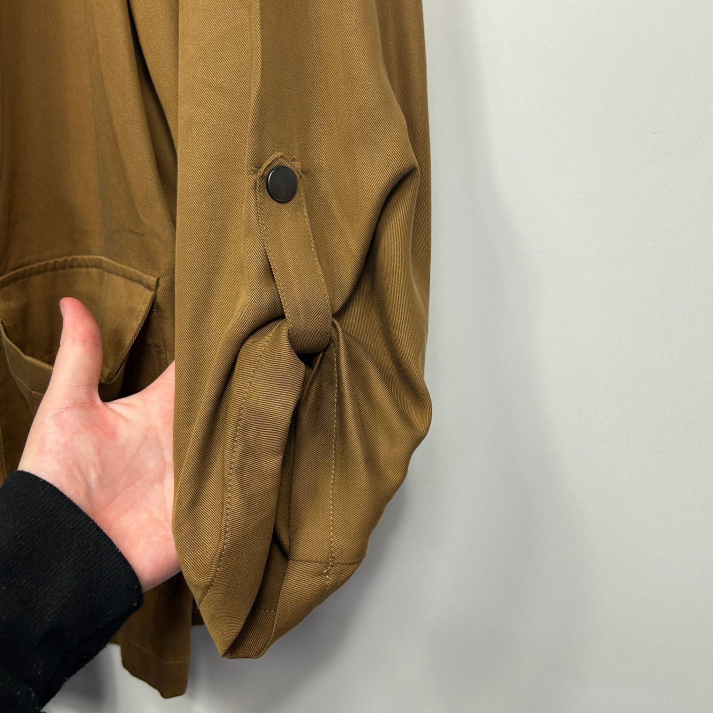 Beme Long Sleeve Lyocell Longline Waterfall Jacket Plus Brown Size 20