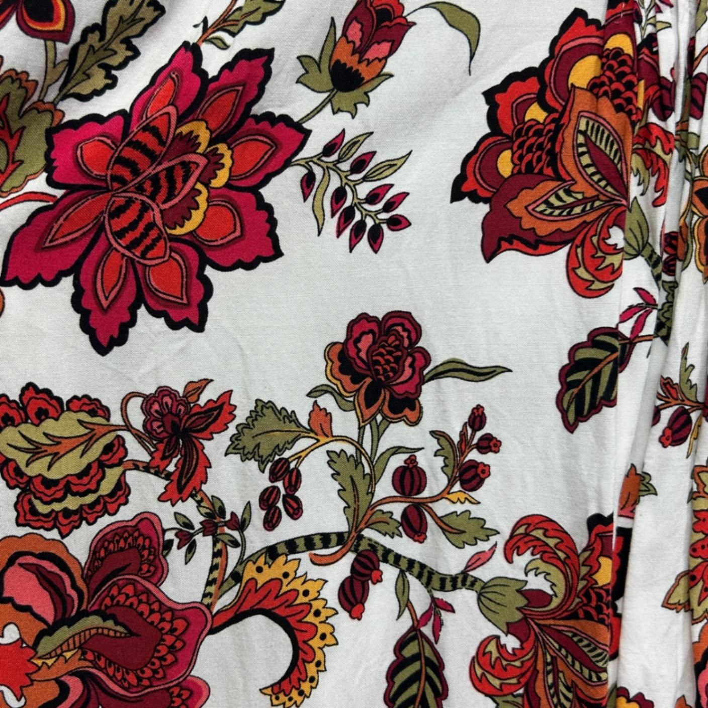 Autograph White Multicoloured Floral 3/4 Sleeve Top Size 20