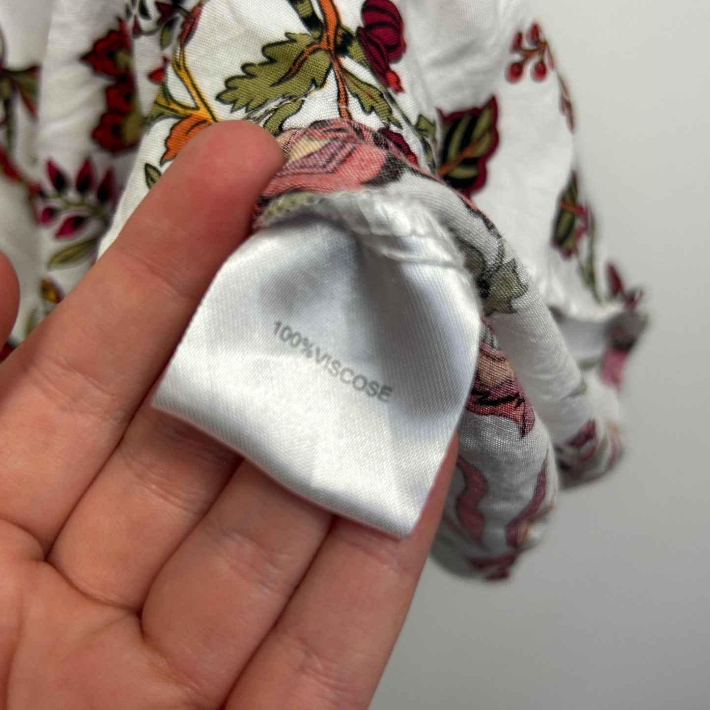 Autograph White Multicoloured Floral 3/4 Sleeve Top Size 20