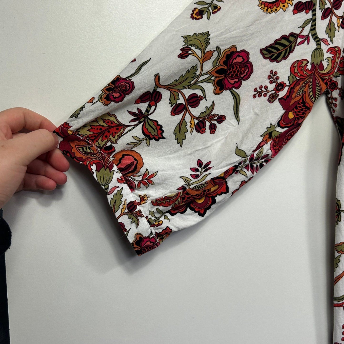 Autograph White Multicoloured Floral 3/4 Sleeve Top Size 20