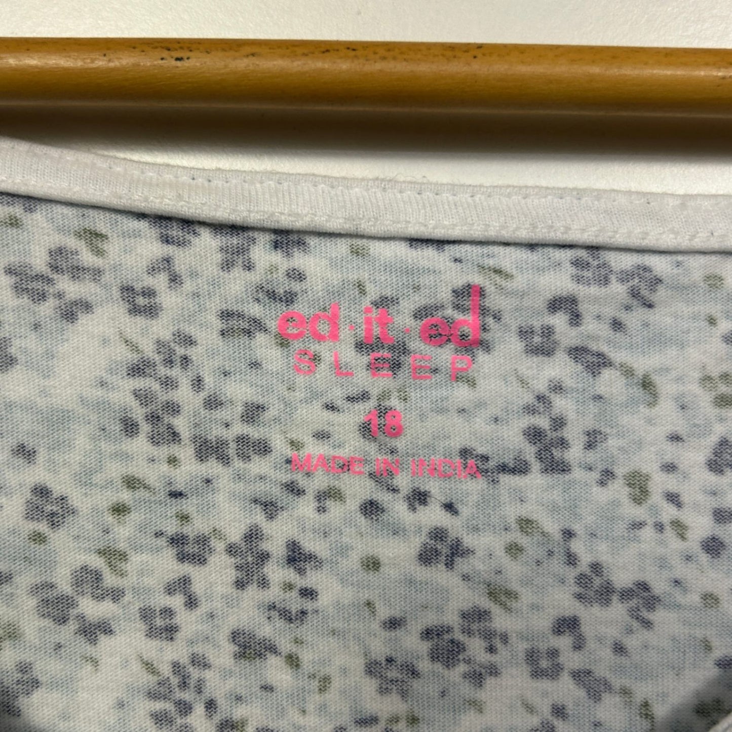 edited Sleep Pyjama Set Size 18 Blue Floral Cotton Top & Shorts