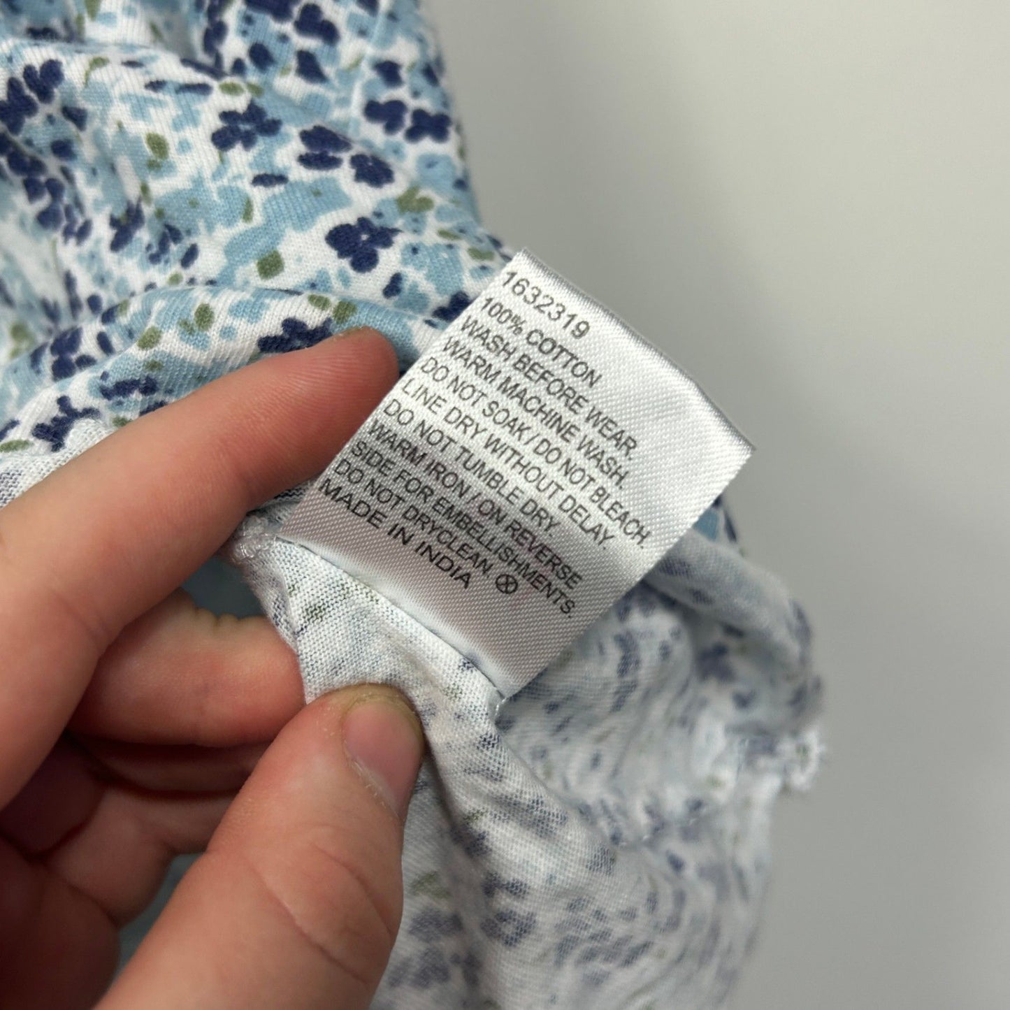 edited Sleep Pyjama Set Size 18 Blue Floral Cotton Top & Shorts