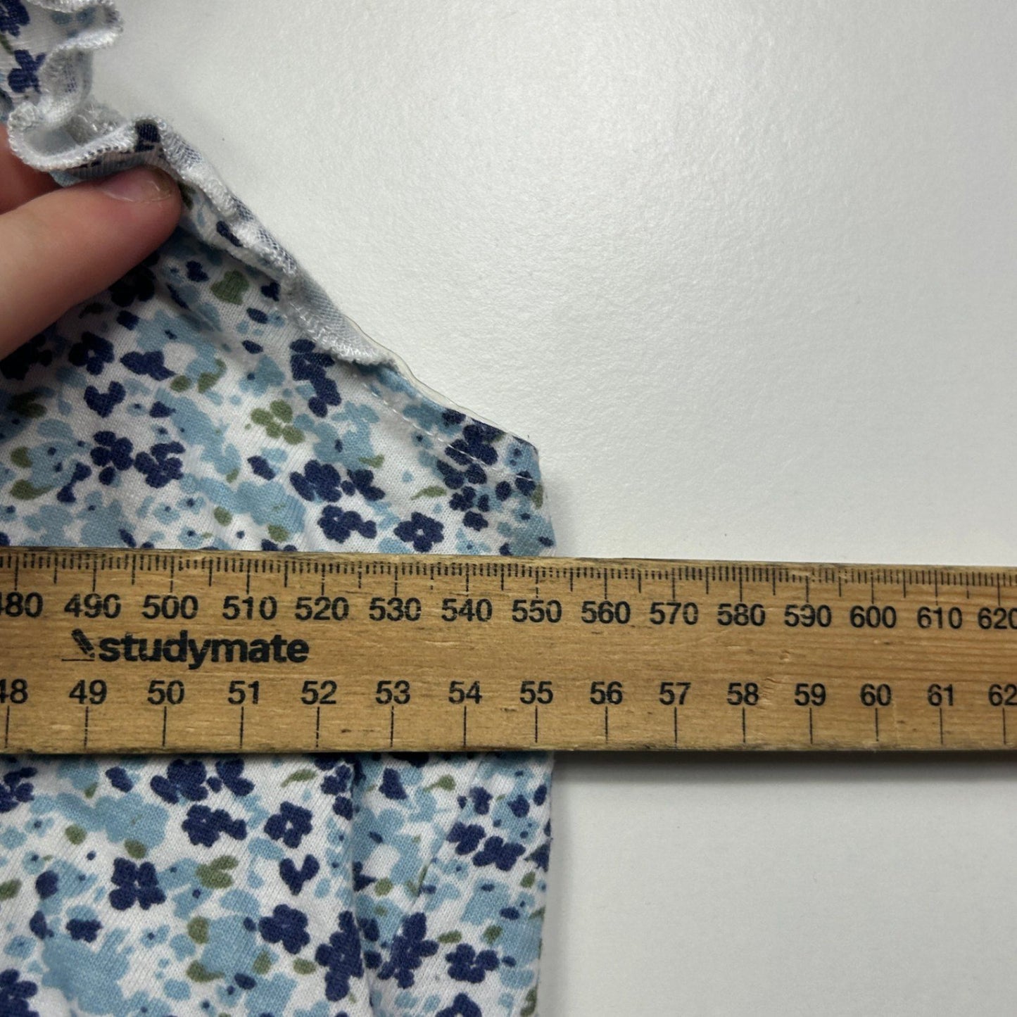 edited Sleep Pyjama Set Size 18 Blue Floral Cotton Top & Shorts