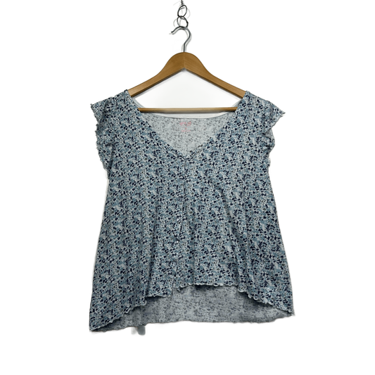 edited Sleep Pyjama Set Size 18 Blue Floral Cotton Top & Shorts