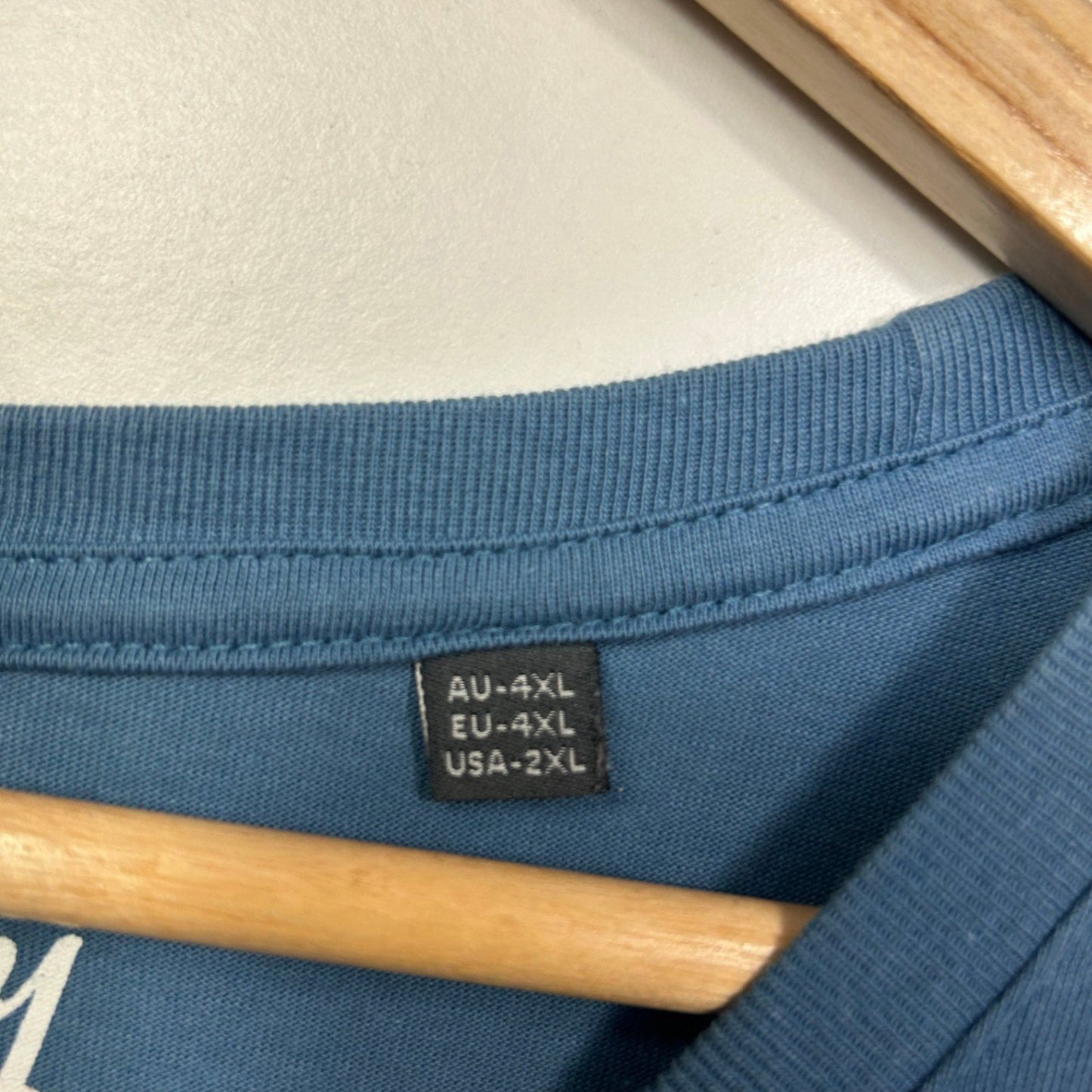 Johnny Bigg Men's Blue Crew Neck Short Sleeve Longline Tee T-Shirt Size 4XL