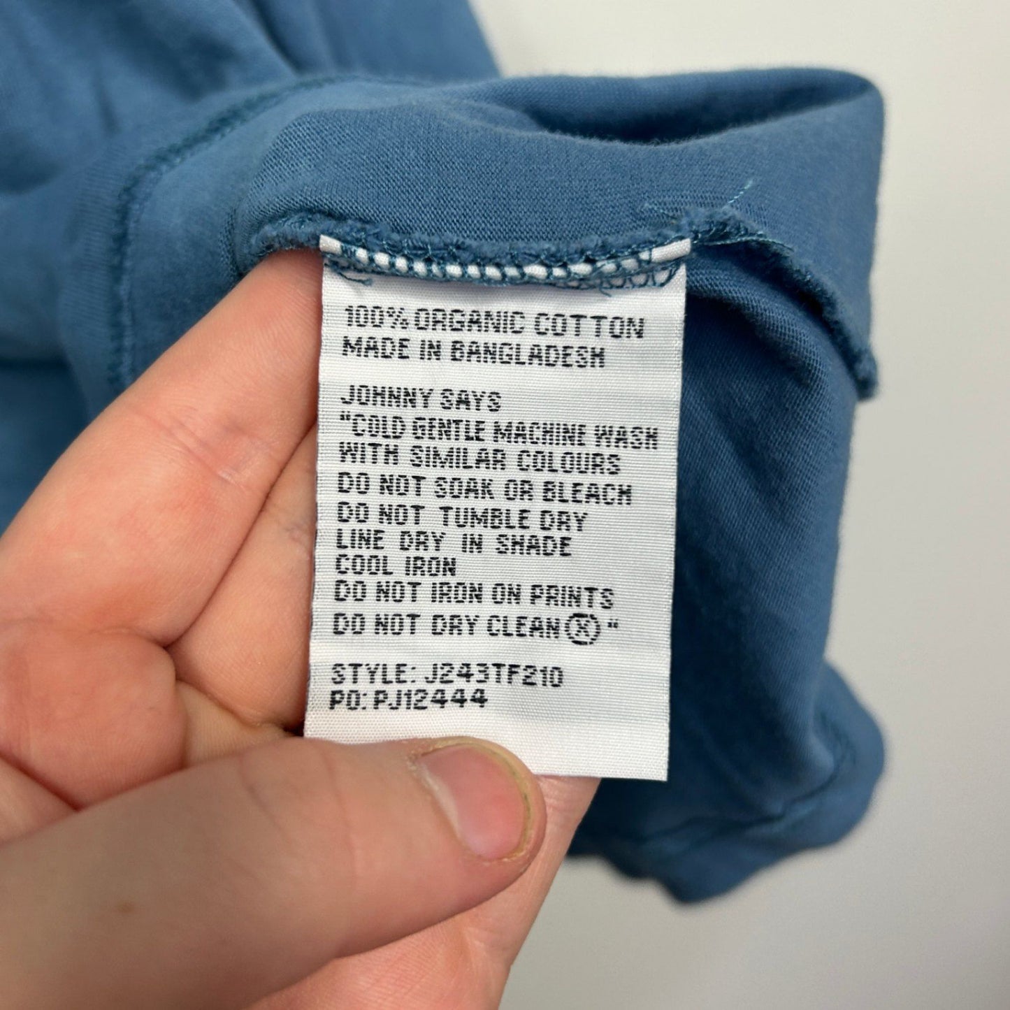 Johnny Bigg Men's Blue Crew Neck Short Sleeve Longline Tee T-Shirt Size 4XL