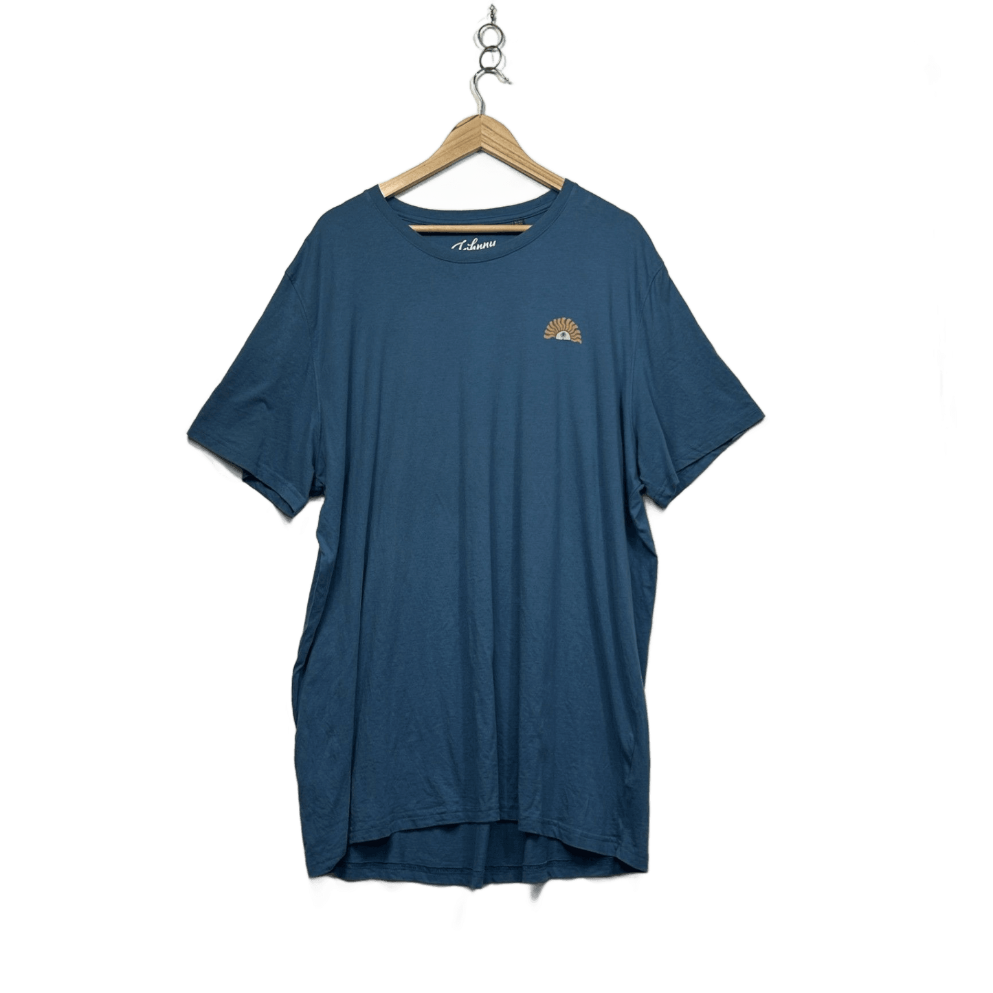 Johnny Bigg Men's Blue Crew Neck Short Sleeve Longline Tee T-Shirt Size 4XL