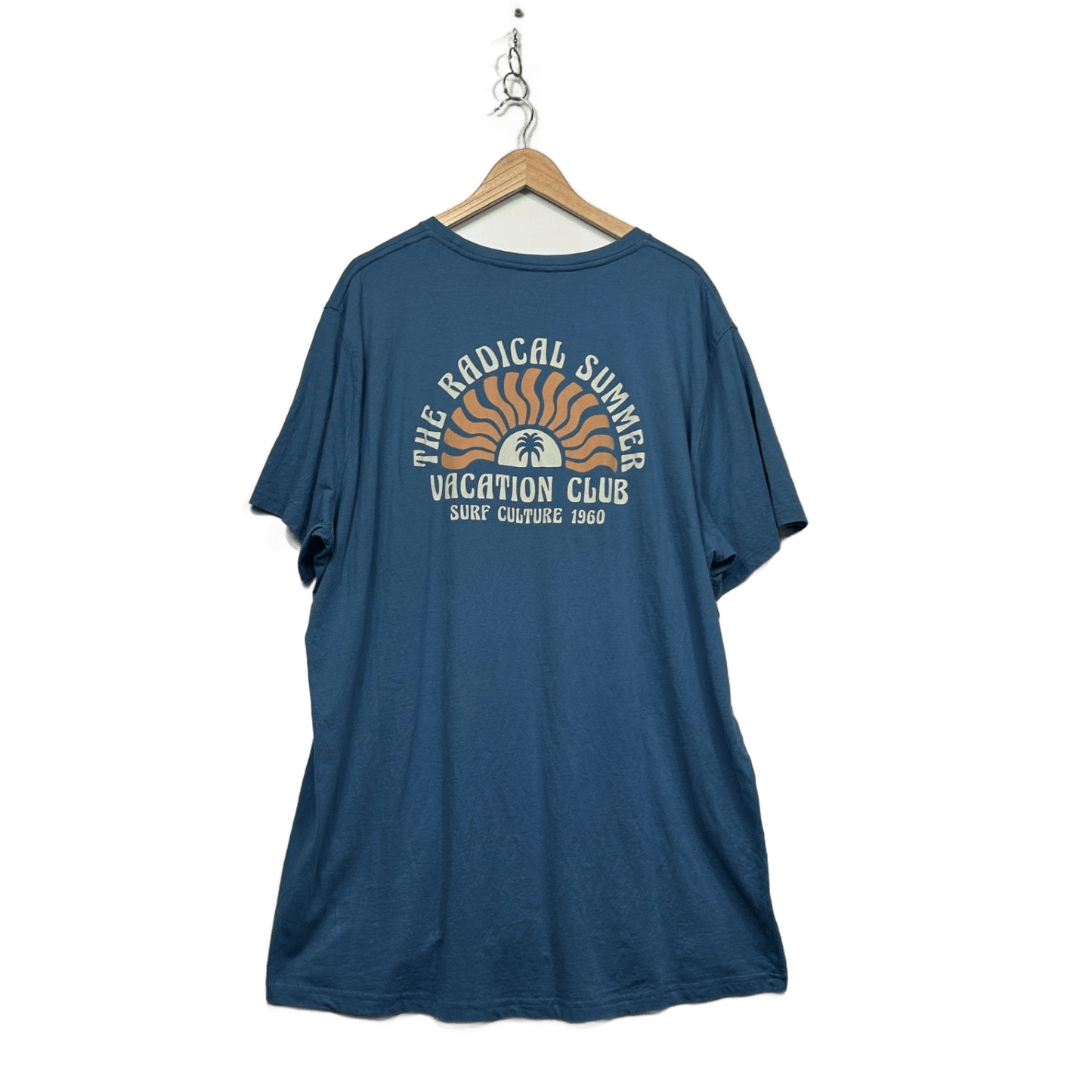 Johnny Bigg Men's Blue Crew Neck Short Sleeve Longline Tee T-Shirt Size 4XL