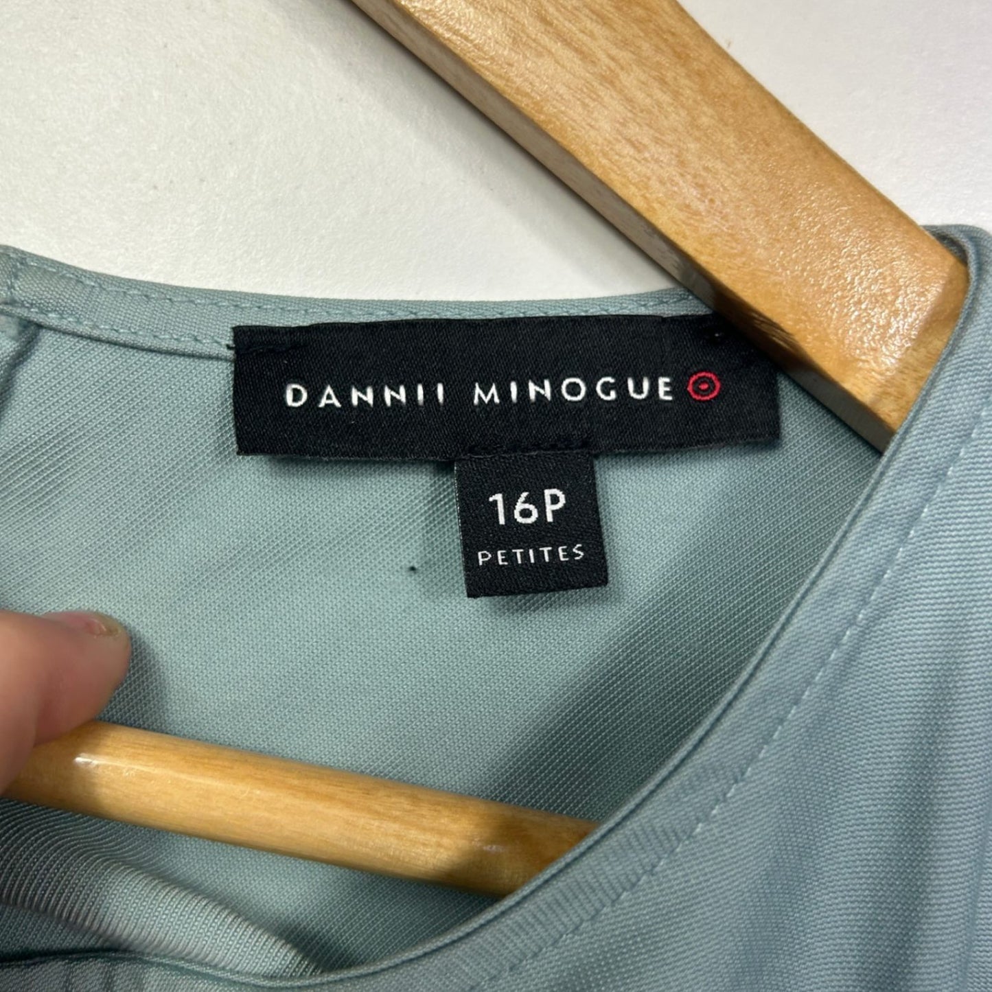 Dannii Minogue Green Short Sleeve Fitted Top Size 16P Petites