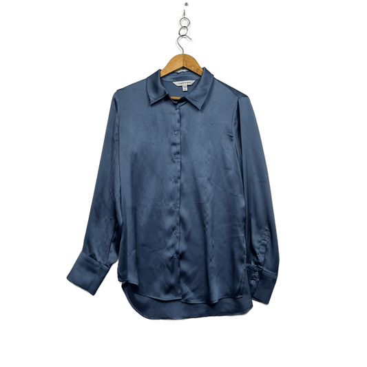 Forever New Women's Blue Button Up Long Sleeve Blouse Size 12