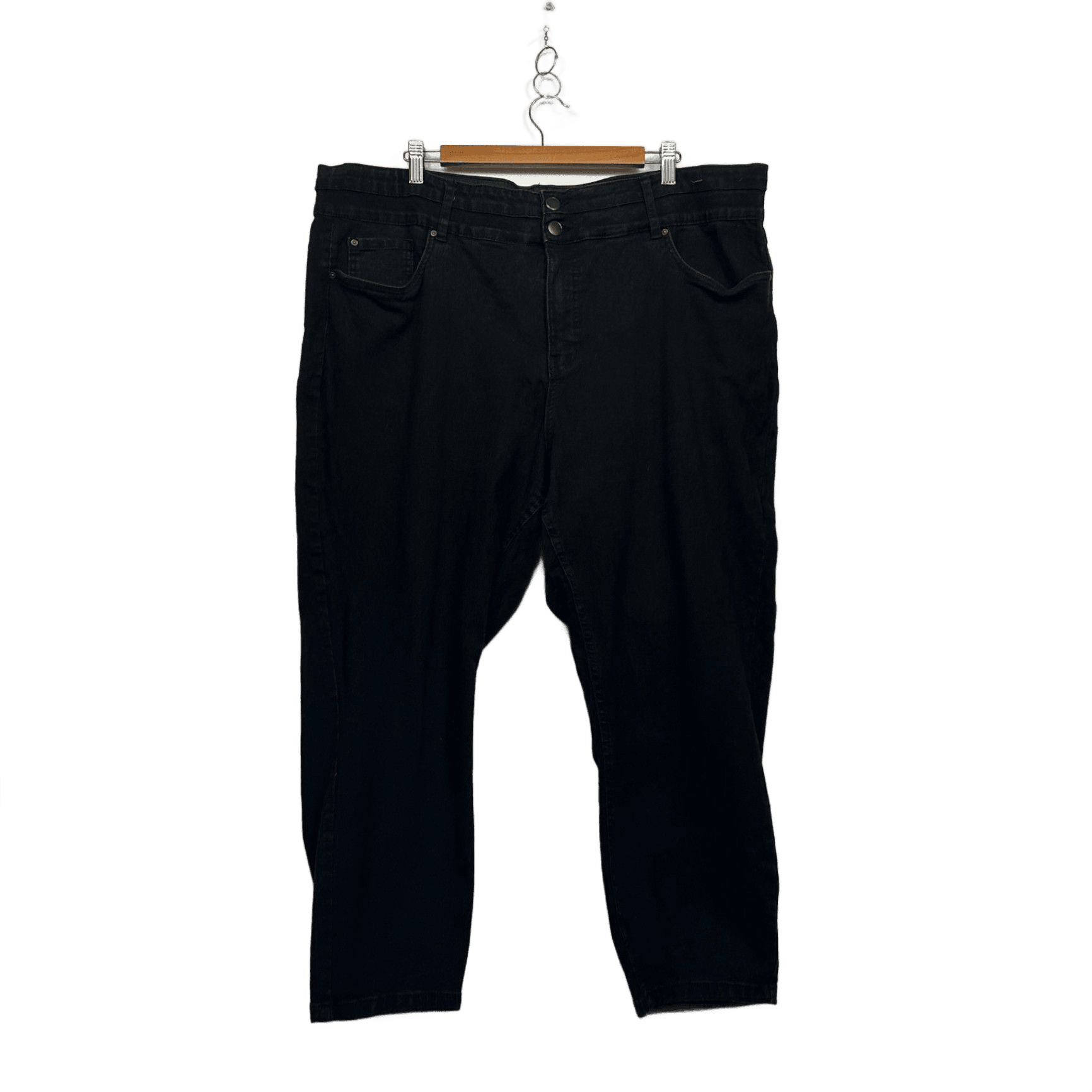 Autograph Black Stretch Denim Jeans Size 24 Plus Elastic Waist