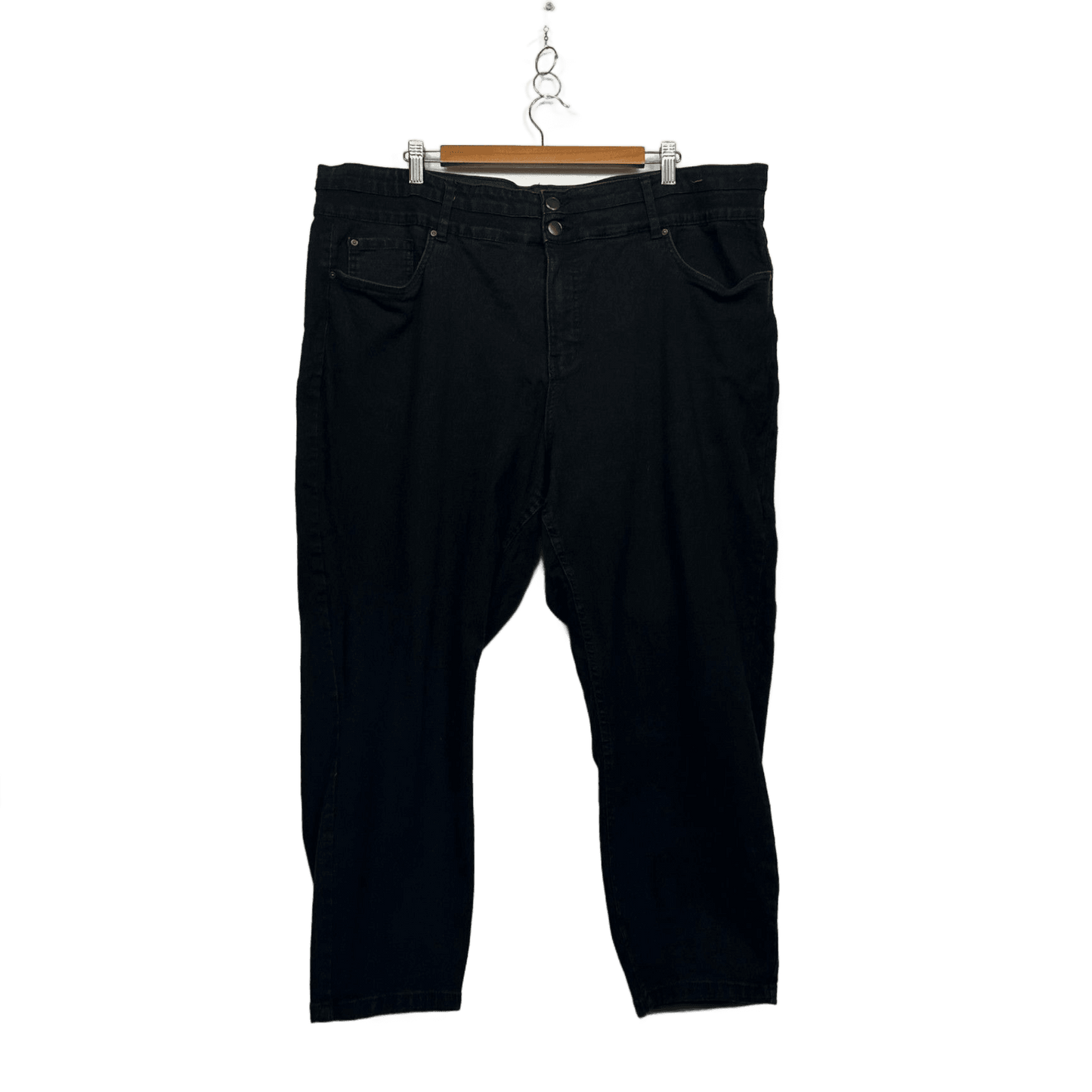 Autograph Black Stretch Denim Jeans Size 24 Plus Elastic Waist