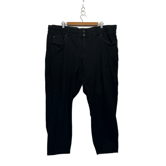Autograph Black Stretch Denim Jeans Size 24 Plus Elastic Waist