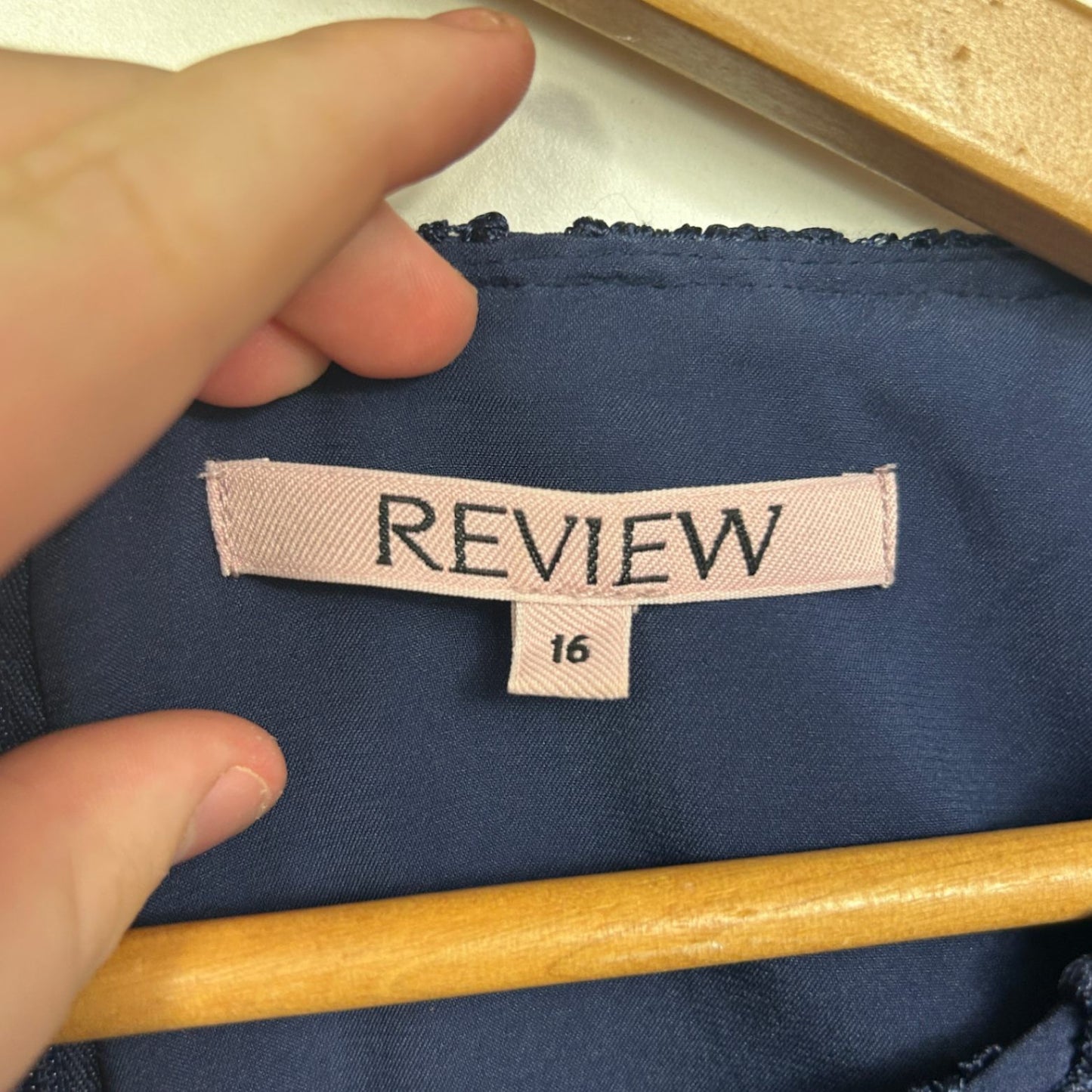 Review Womens Navy Overlay Lace Fit & Flare Cocktail Dress Size 16