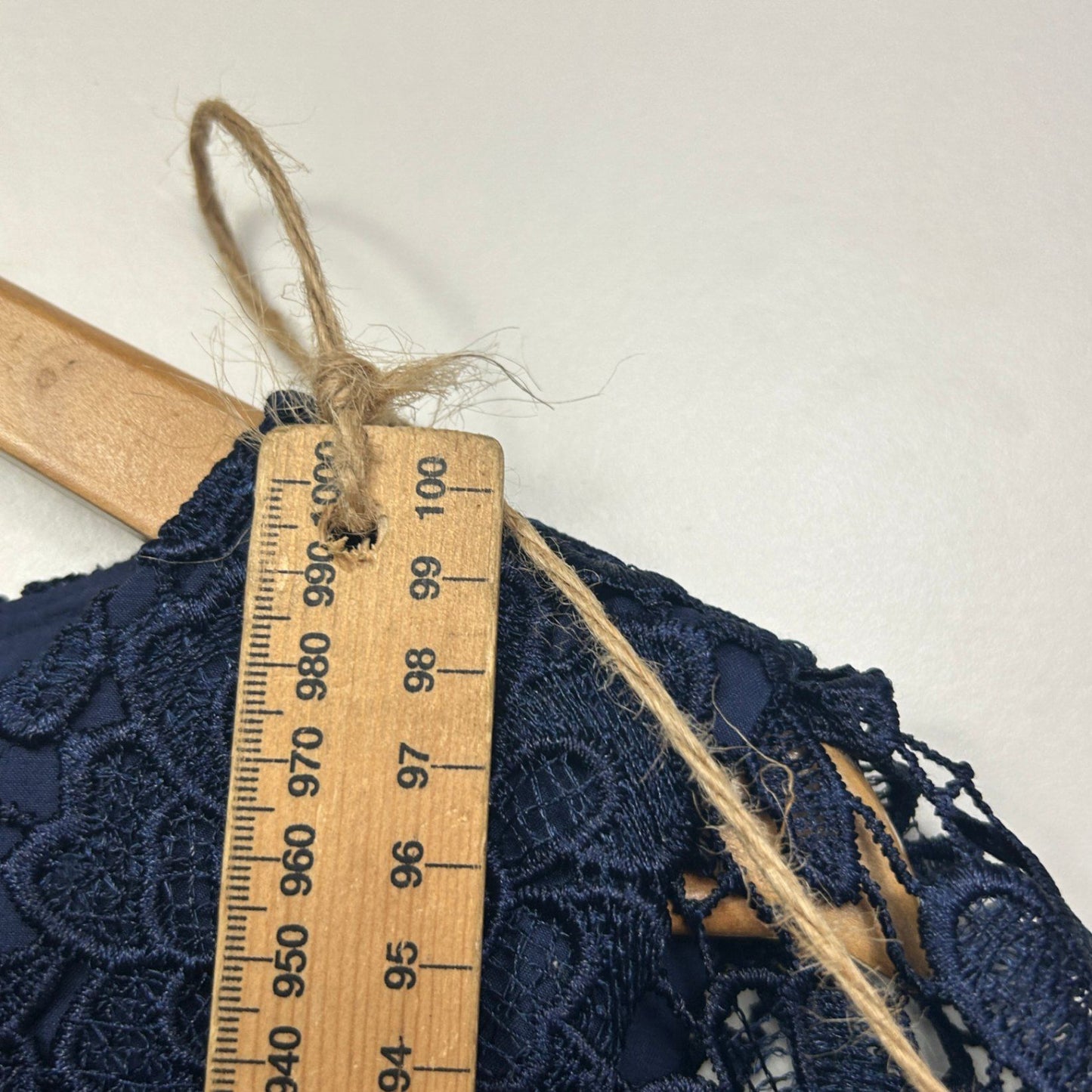 Review Womens Navy Overlay Lace Fit & Flare Cocktail Dress Size 16