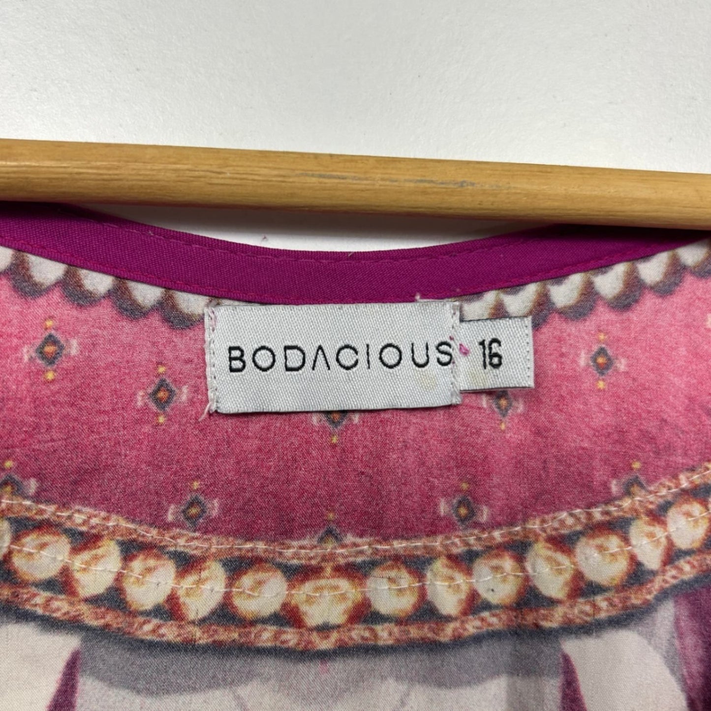 Bodacious Multicoloured Short Sleeve Kaftan Dress Size 16