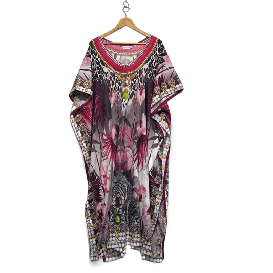 Bodacious Multicoloured Short Sleeve Kaftan Dress Size 16