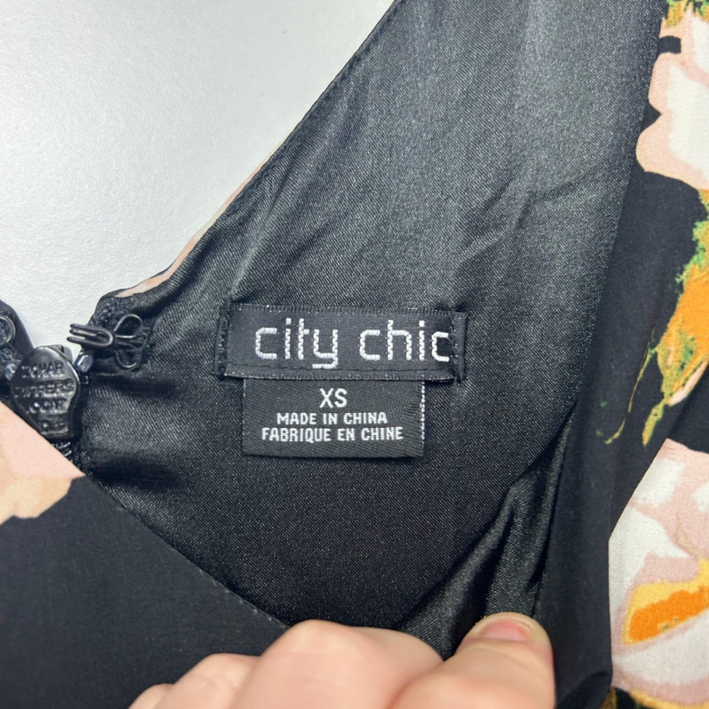 City Chic  Black White Floral Sleeveless Fit & Flare Dress Size 14 Plus XS