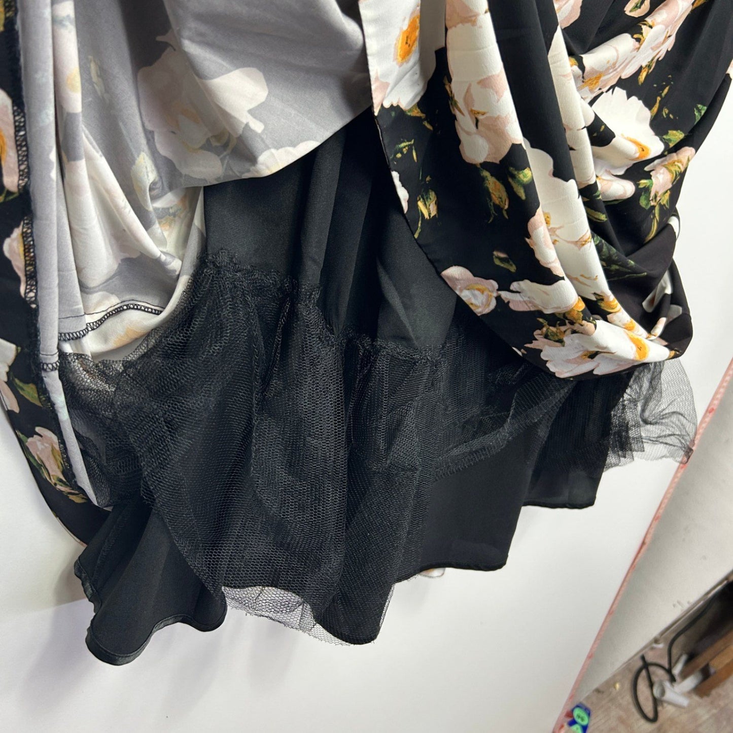 City Chic  Black White Floral Sleeveless Fit & Flare Dress Size 14 Plus XS