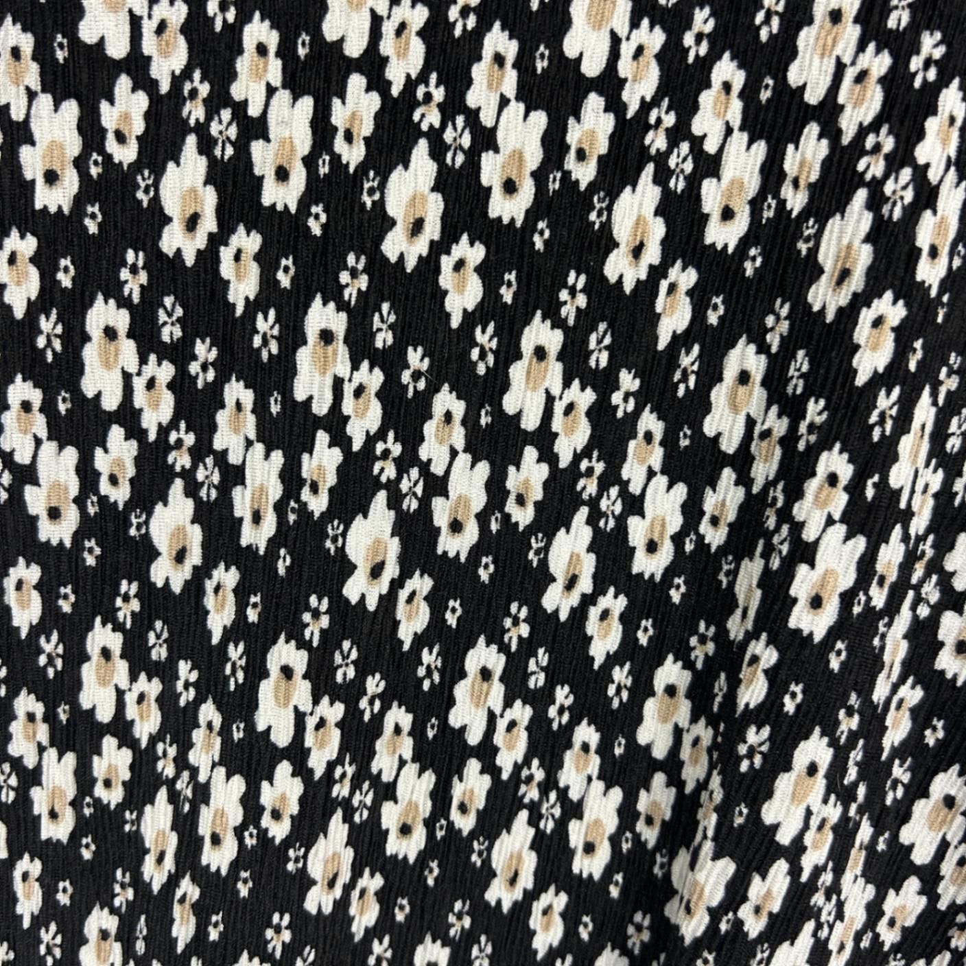 &me Women's Black White Short Sleeve Floral Casual Dress Size 16 XL