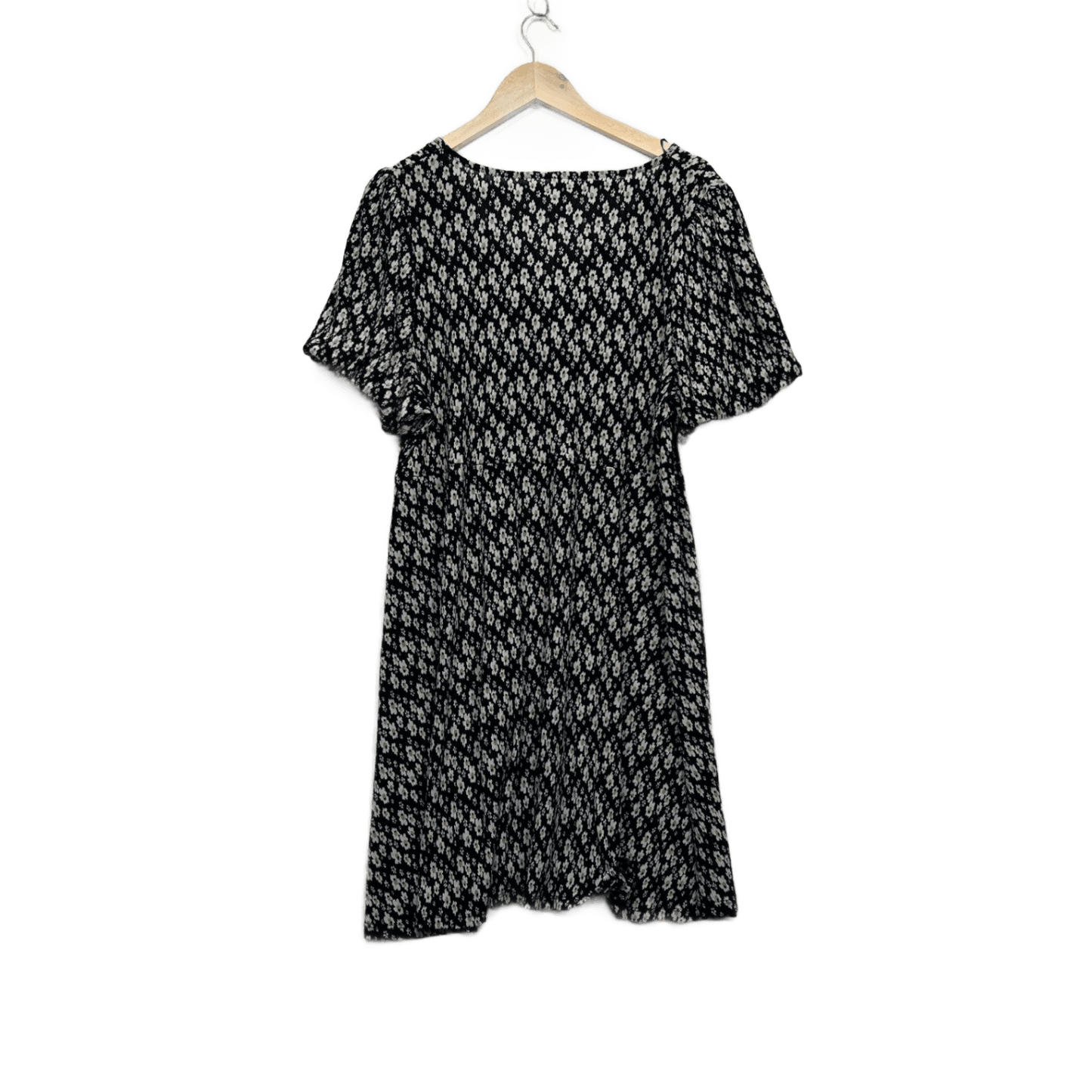 &me Women's Black White Short Sleeve Floral Casual Dress Size 16 XL