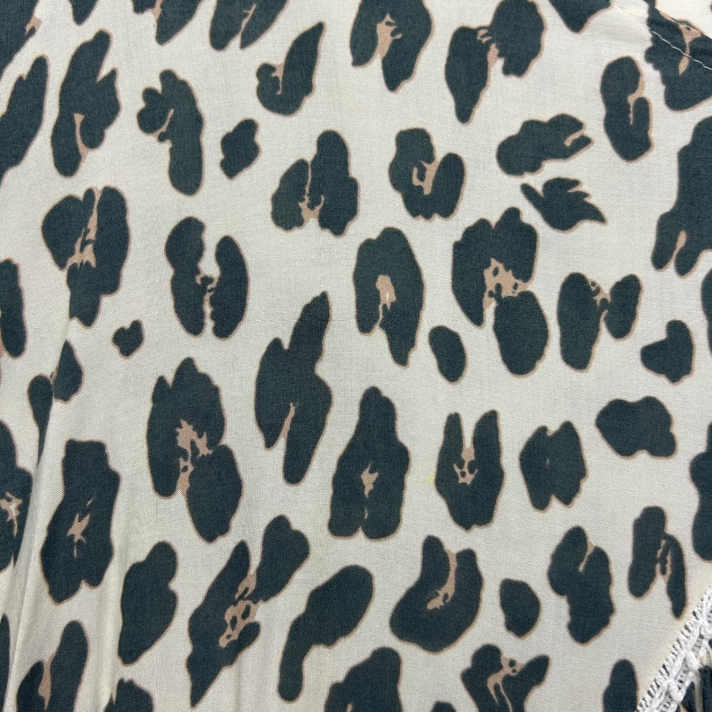 Vine Apparel Beige Black Animal Print Sleeve Peak Maxi Dress Size M/L 12 14