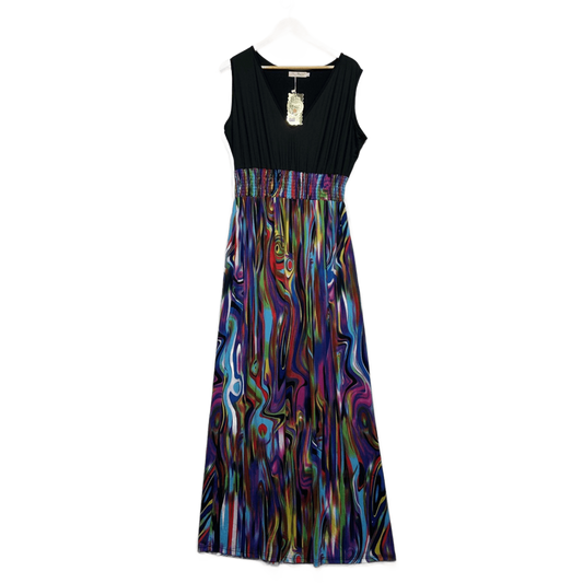 Rovii Fashion Multicoloured V-Neck Maxi Dress Size XL