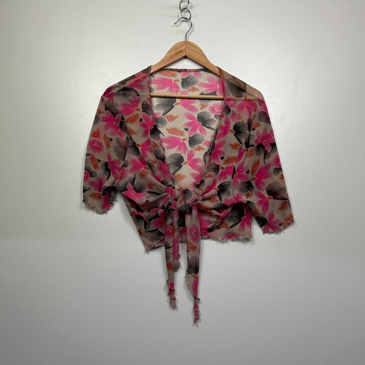 1626 Sleeveless Floral Top & Jacket Multicoloured Size 20