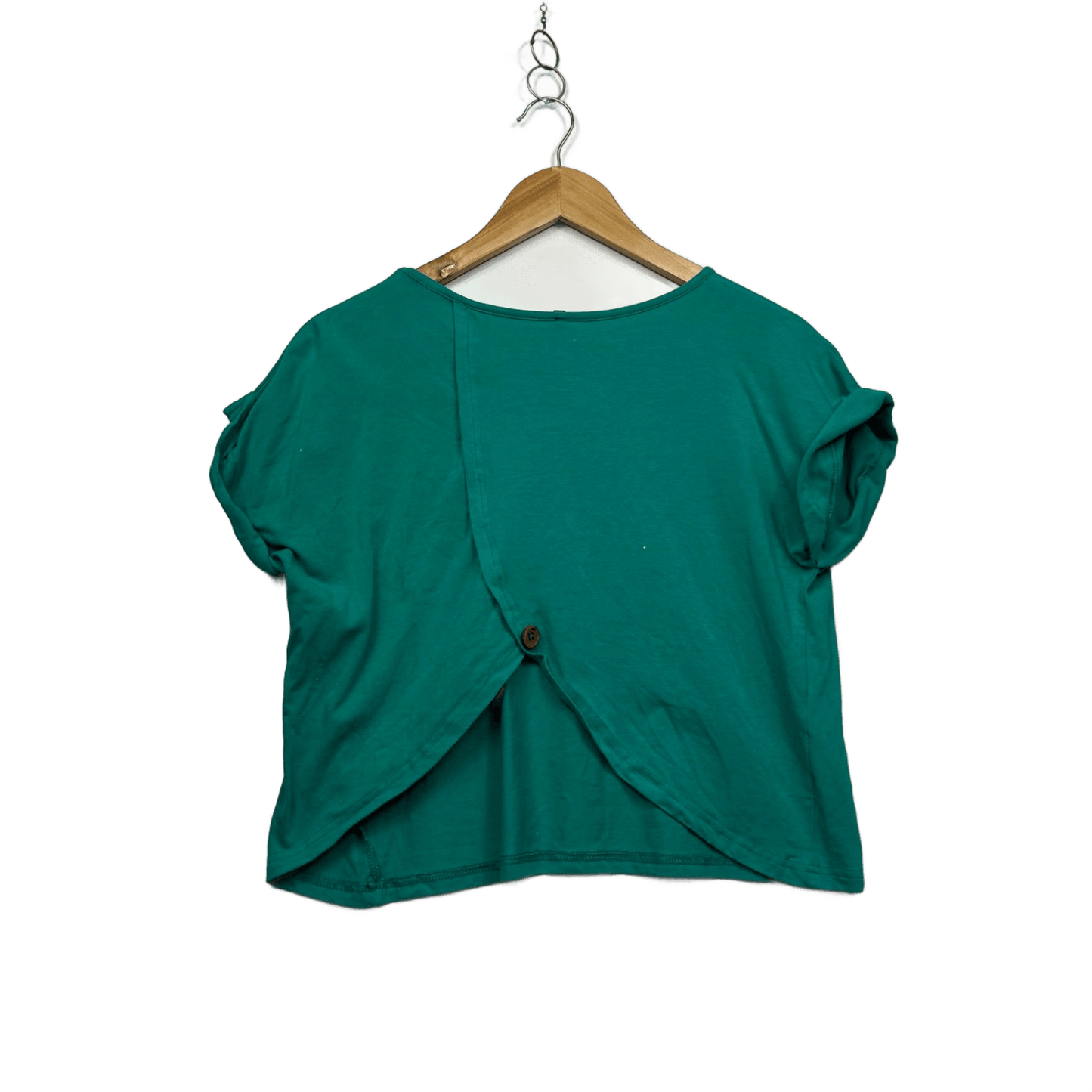 Dangerfield Green Short Sleeve Cropped Back Layered T-Shirt Size 14