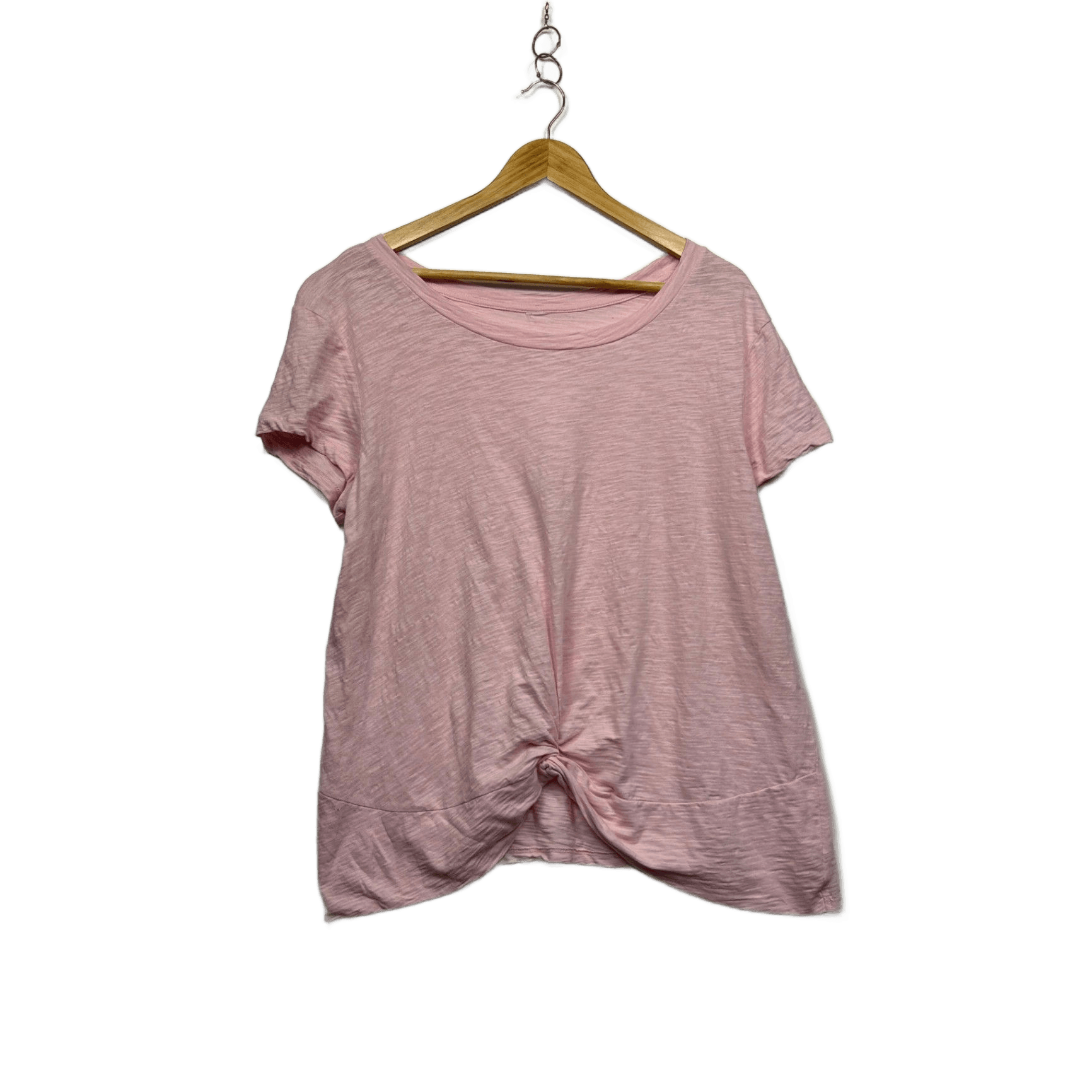 Women's Pink Cotton Short Sleeve Crew Neck Casual T-Shirt Size 14?