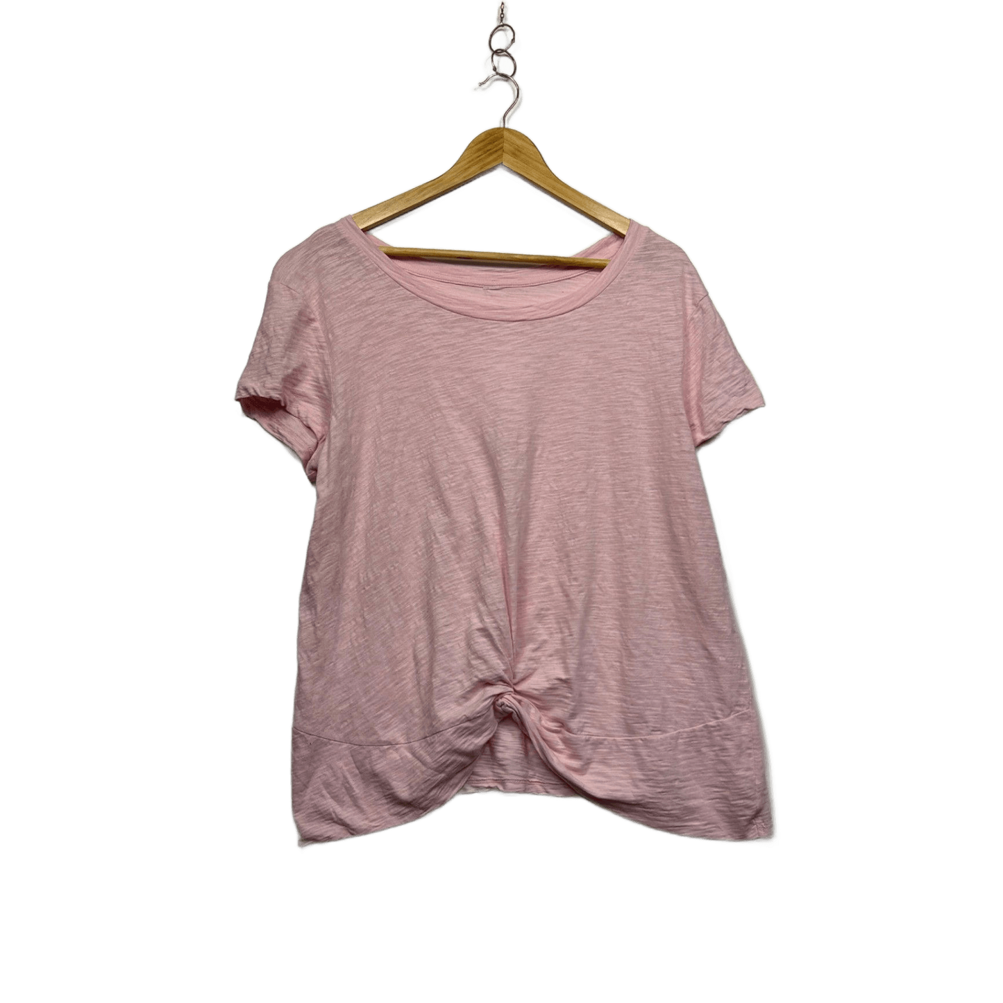 Women's Pink Cotton Short Sleeve Crew Neck Casual T-Shirt Size 14?