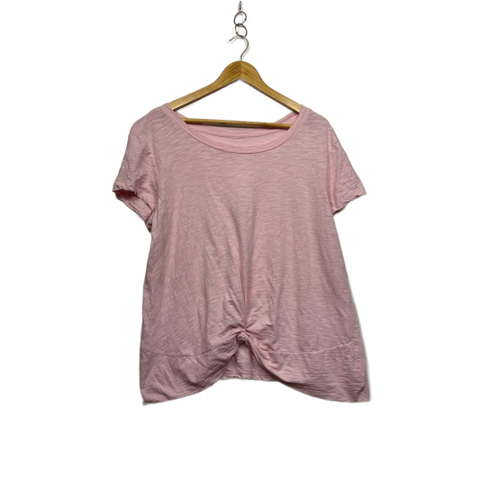 Women's Pink Cotton Short Sleeve Crew Neck Casual T-Shirt Size 14?