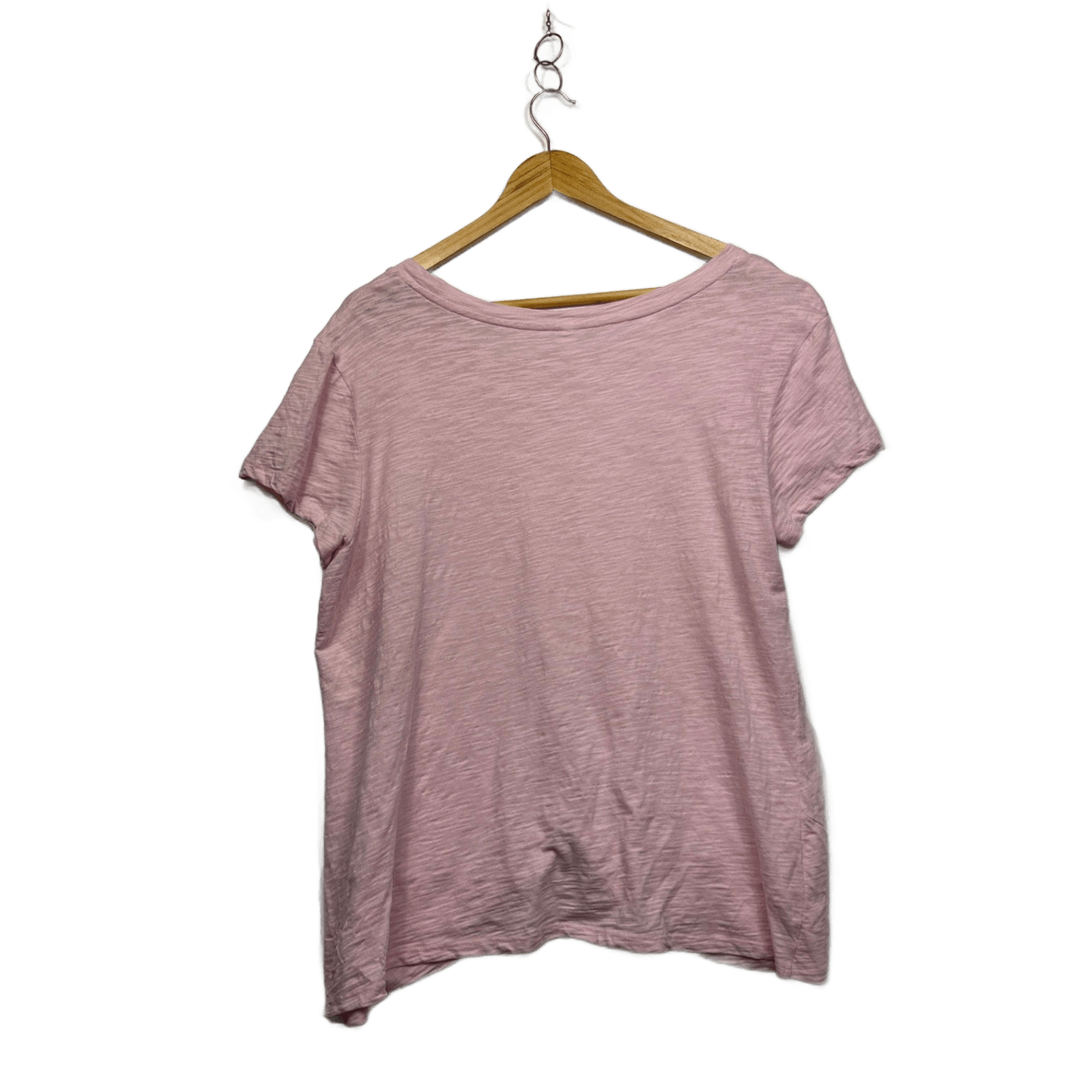 Women's Pink Cotton Short Sleeve Crew Neck Casual T-Shirt Size 14?