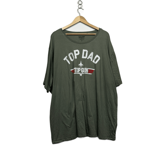 Top Gun Top Dad Men's Khaki Crew Neck Short Sleeve Cotton T-Shirt Size 7XL