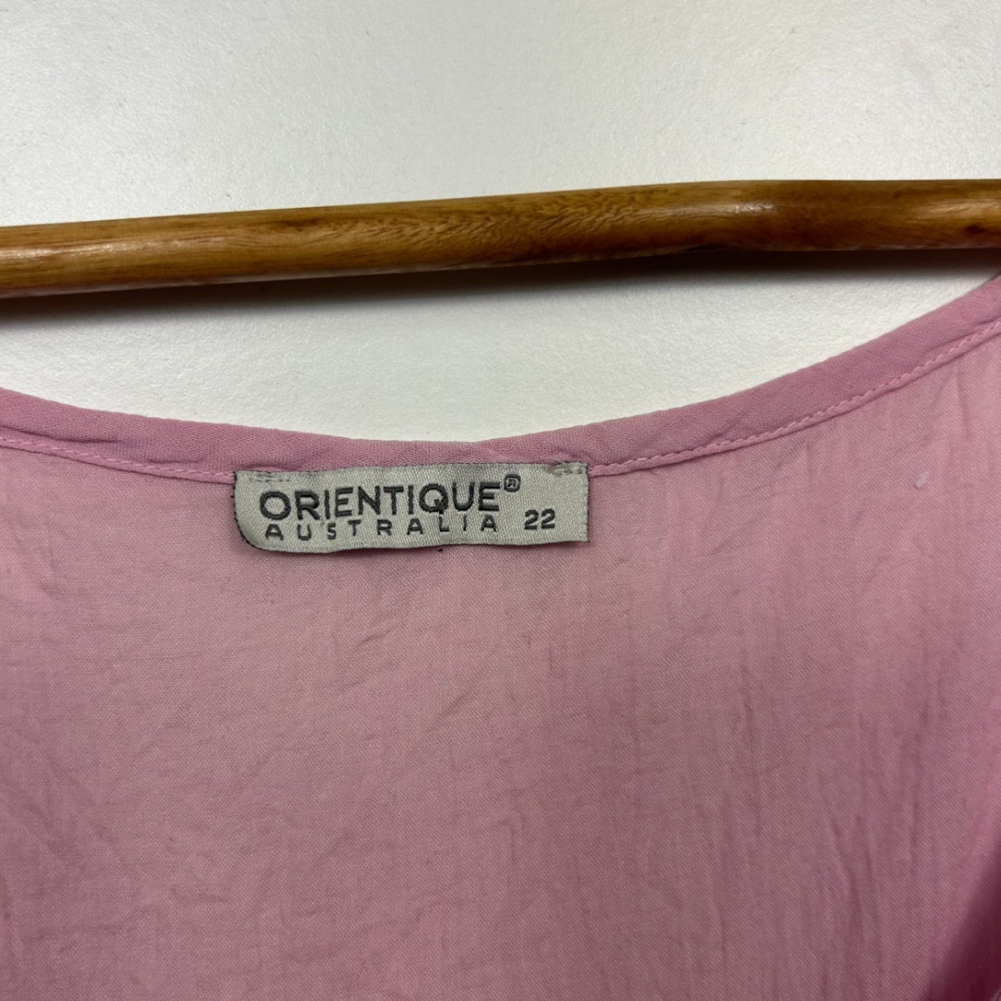 Orientique Pink Ombre Cotton Sleeveless Tunic Top Blouse Size 22